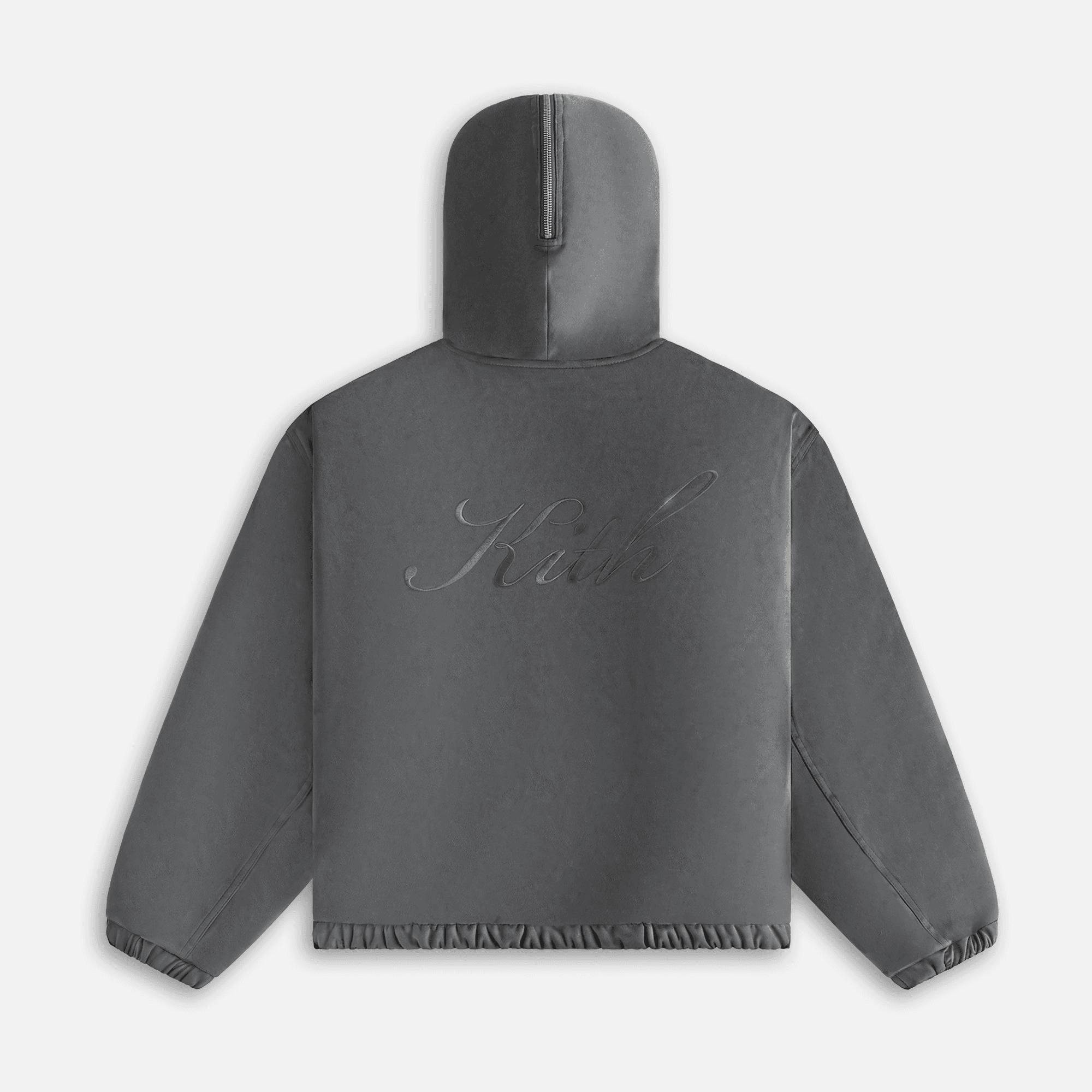 Kith Women Nylas Microsuede Zip Hooded Bomber - Asteroid — Image 7