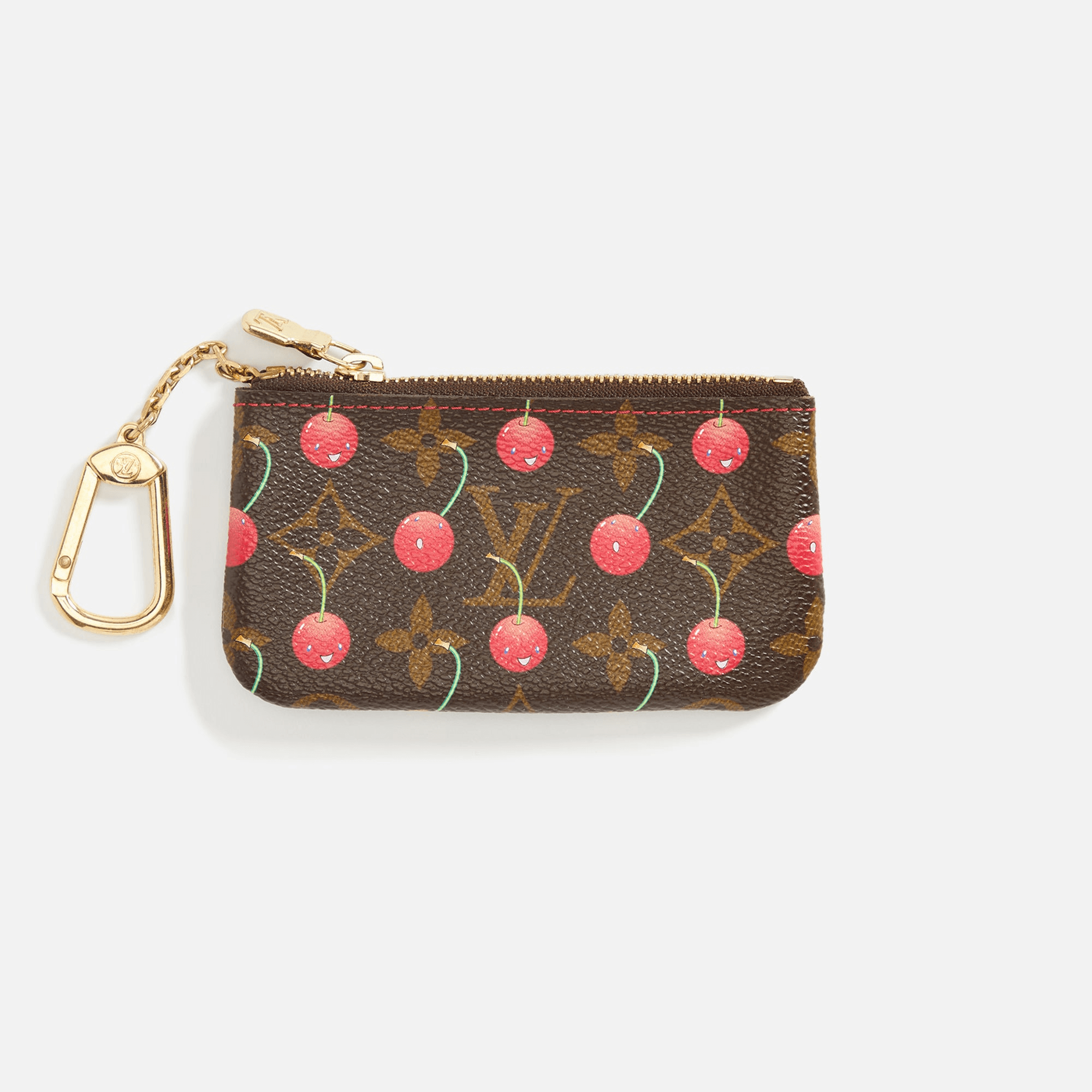 WGACA Louis Vuitton x Takashi Murakami Cherry Coin Purse Chain - Brown