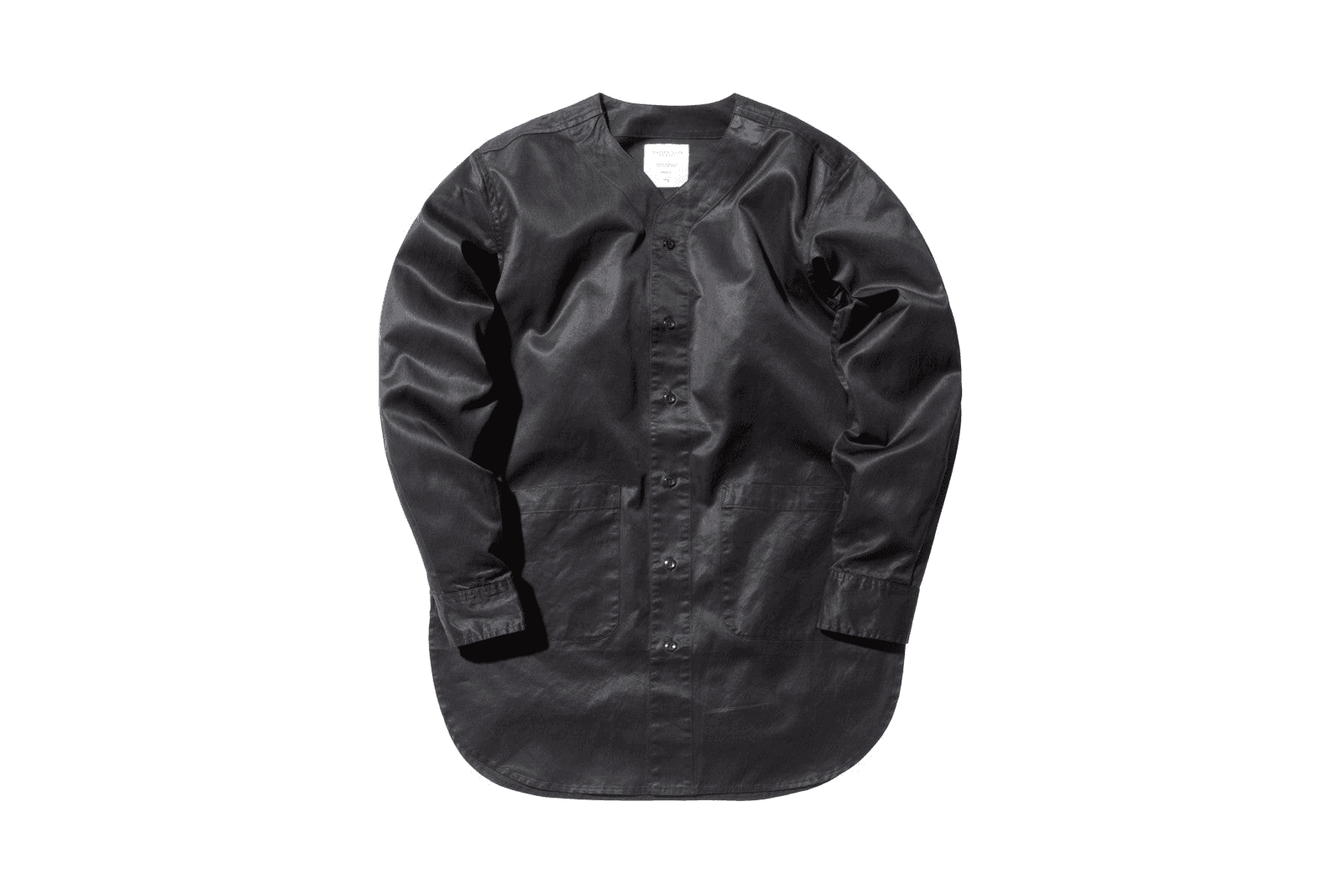 Maiden Noir Collarless Shirt Coat - Black