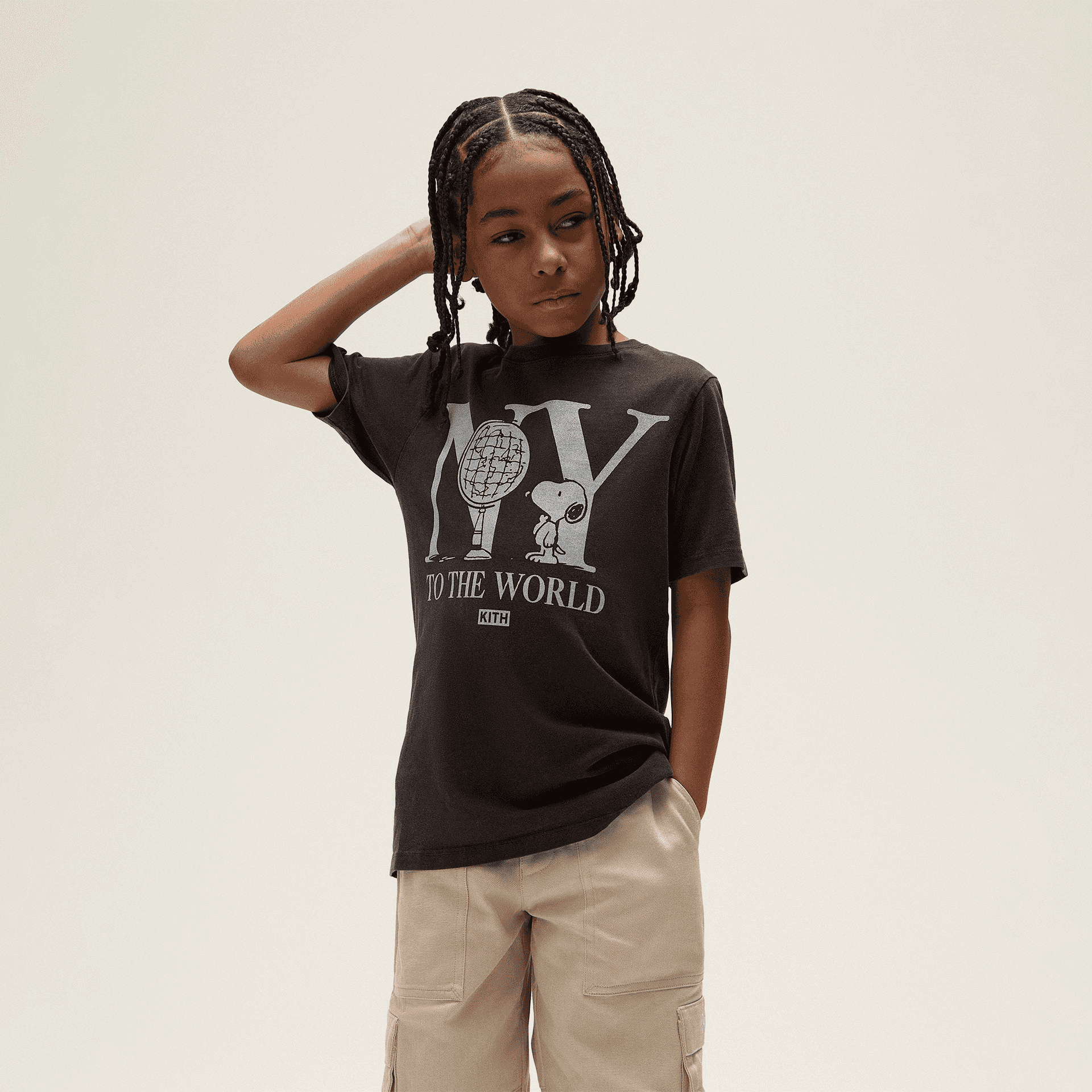 Kith Kids for Peanuts New York To The World Vintage Tee - Black — Image 5