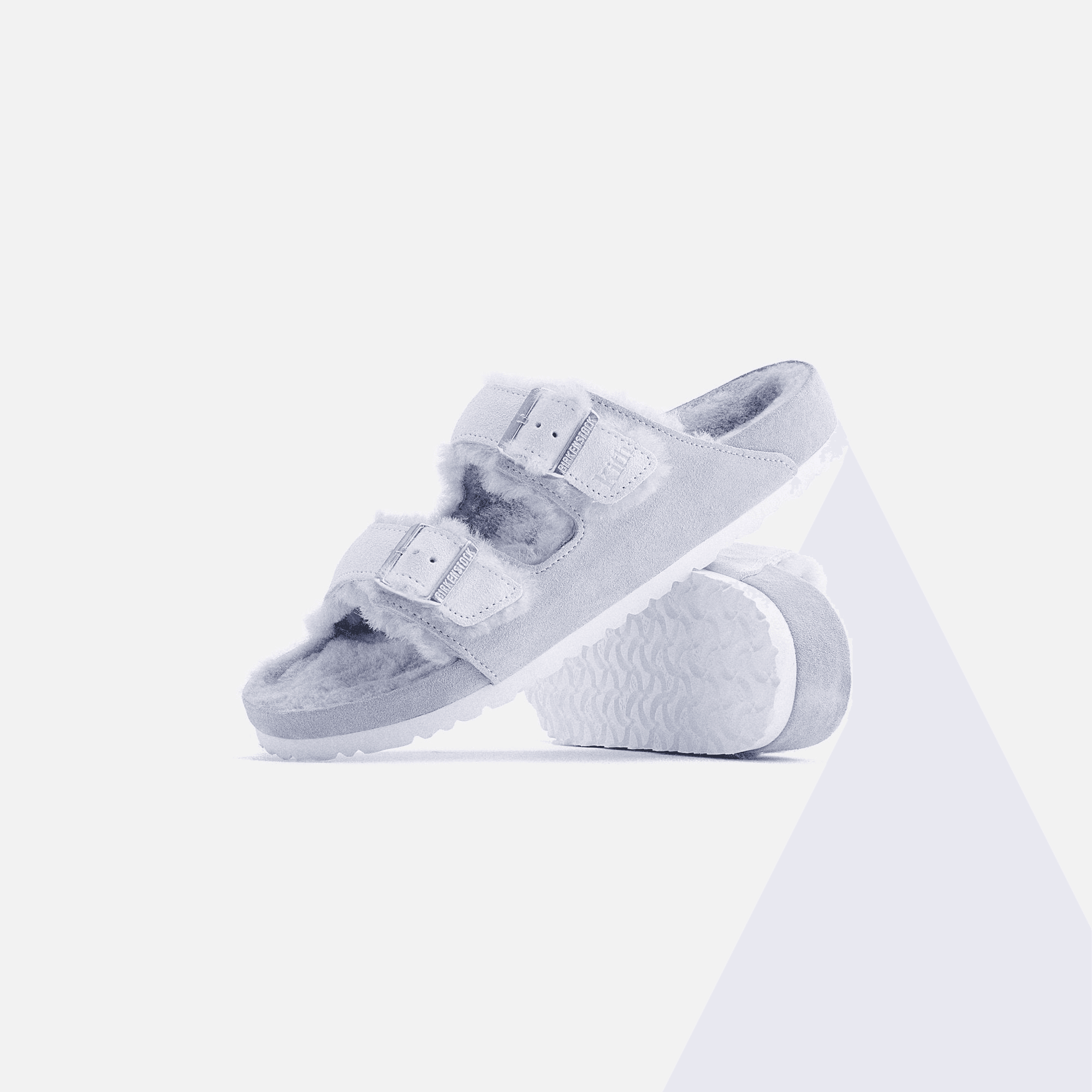 Kith Women for Birkenstock Arizona Shearling - Pearl Blue / Marshmallow — Image 3