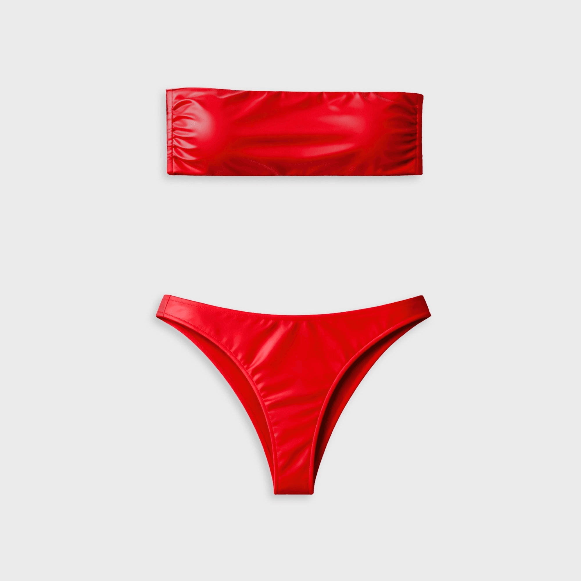 Naranja Furcado Bandeau Set - Crimson - Image 1