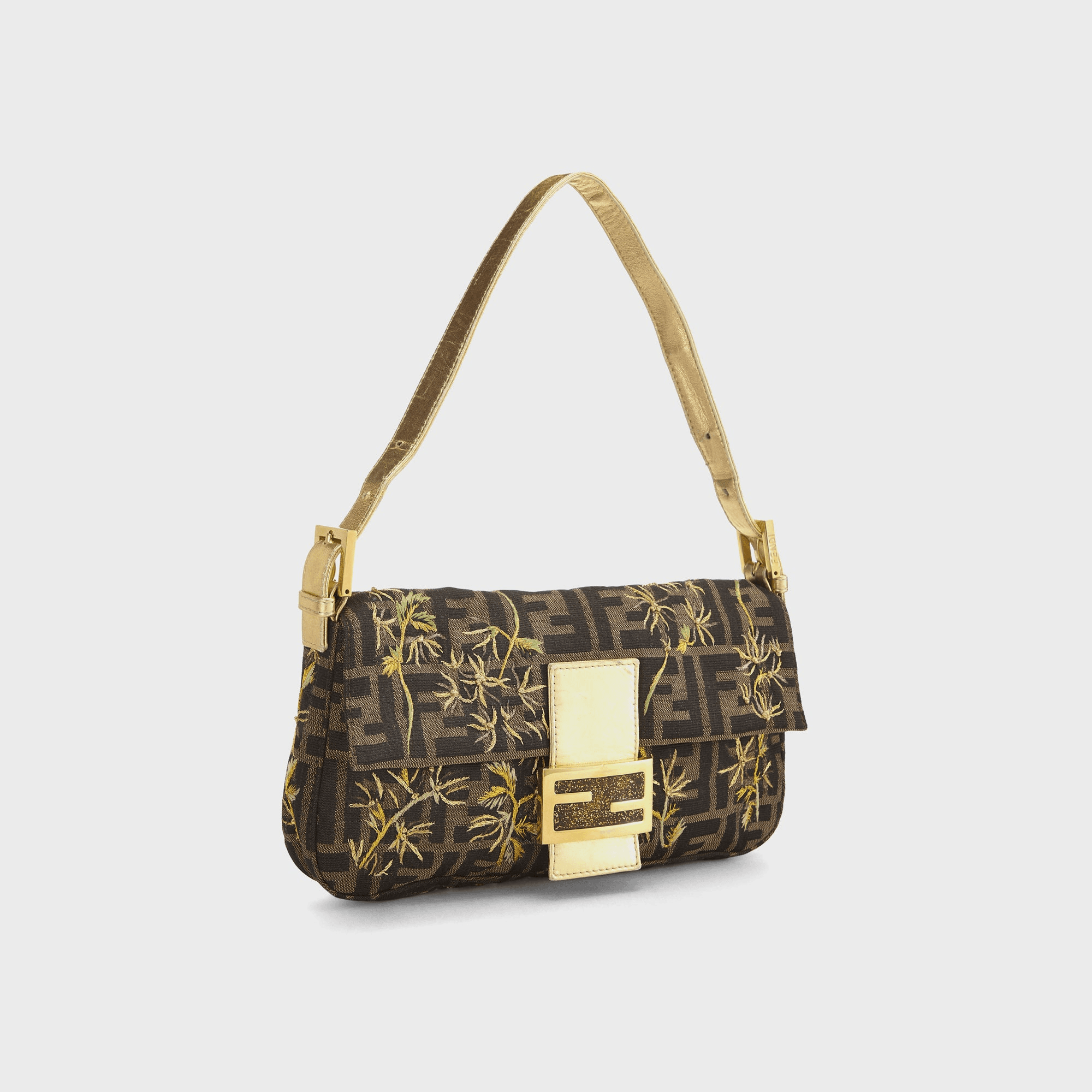 WGACA Fendi Gold Embroidered Baguette - Multi — Image 3