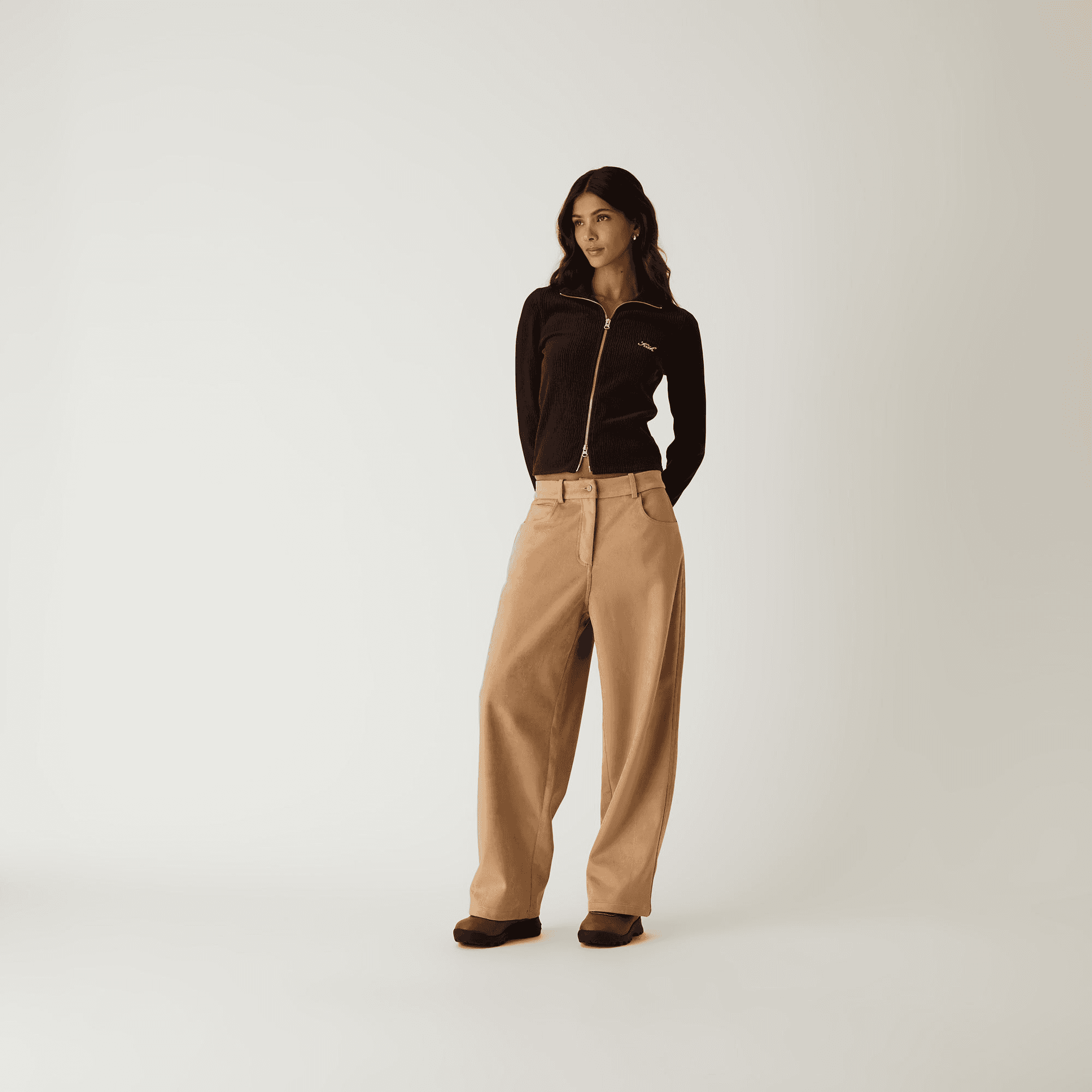 Kith Women Miren Microsuede Five Pocket Pant - Birch — Image 7