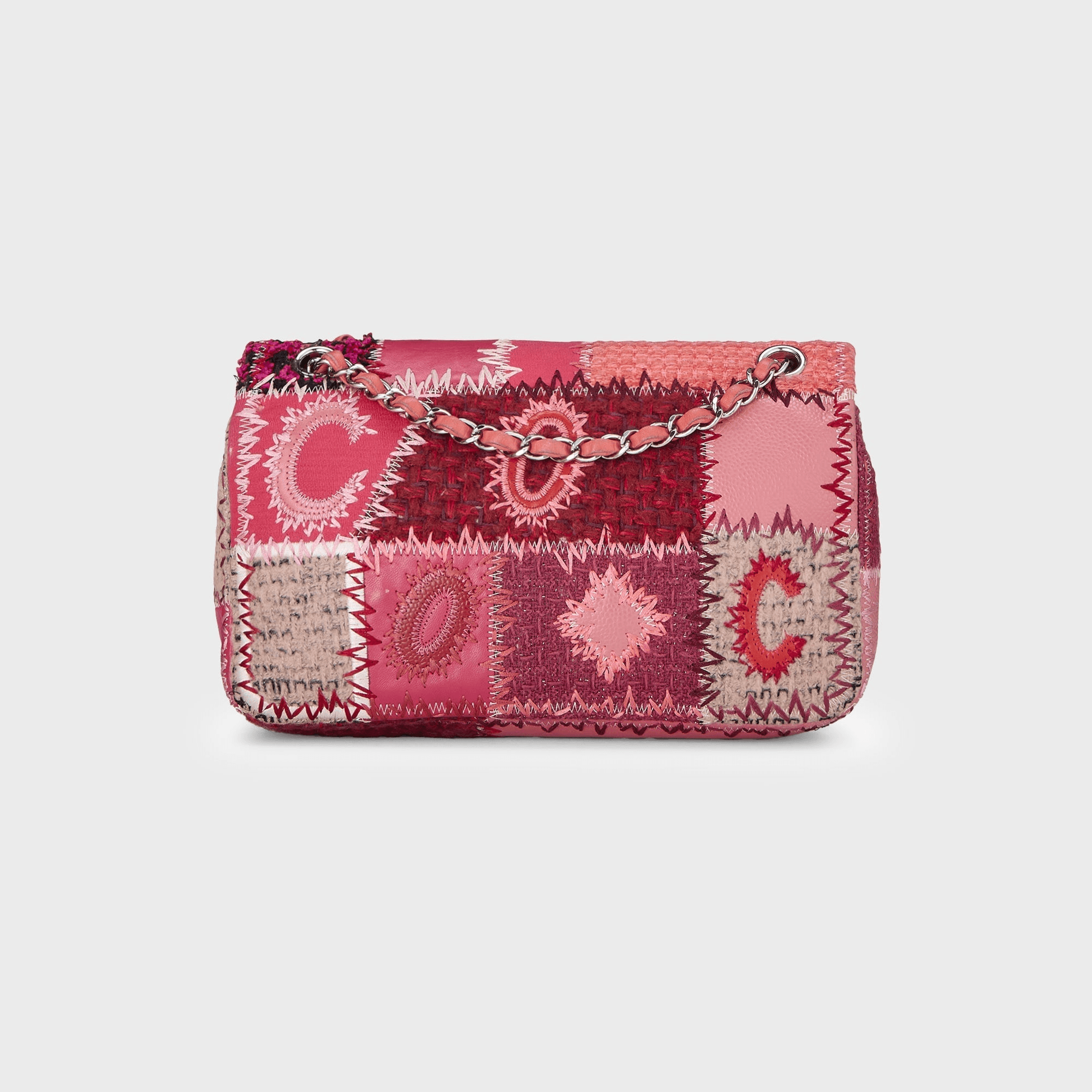 WGACA Chanel Tweed Single Flap Patchwork Shoulder Bag - Pink — Image 2