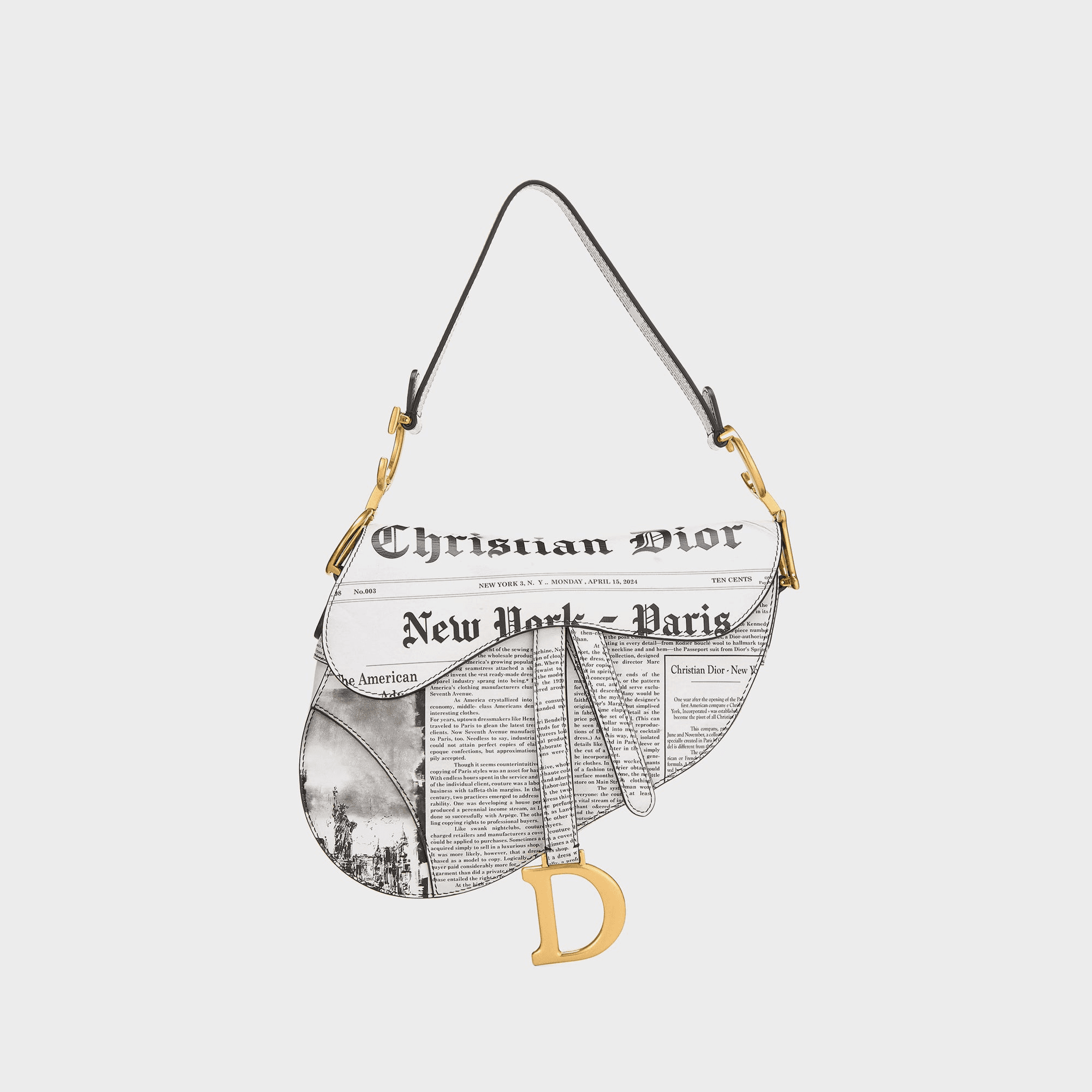 WGACA Dior Calfskin Newspaper Saddle N M - White