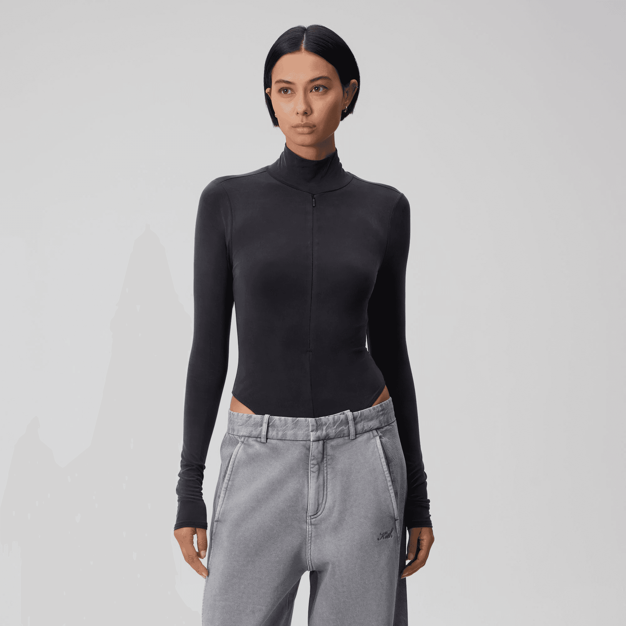 Kith Women Alexis Zip Front Bodysuit - Black — Image 5