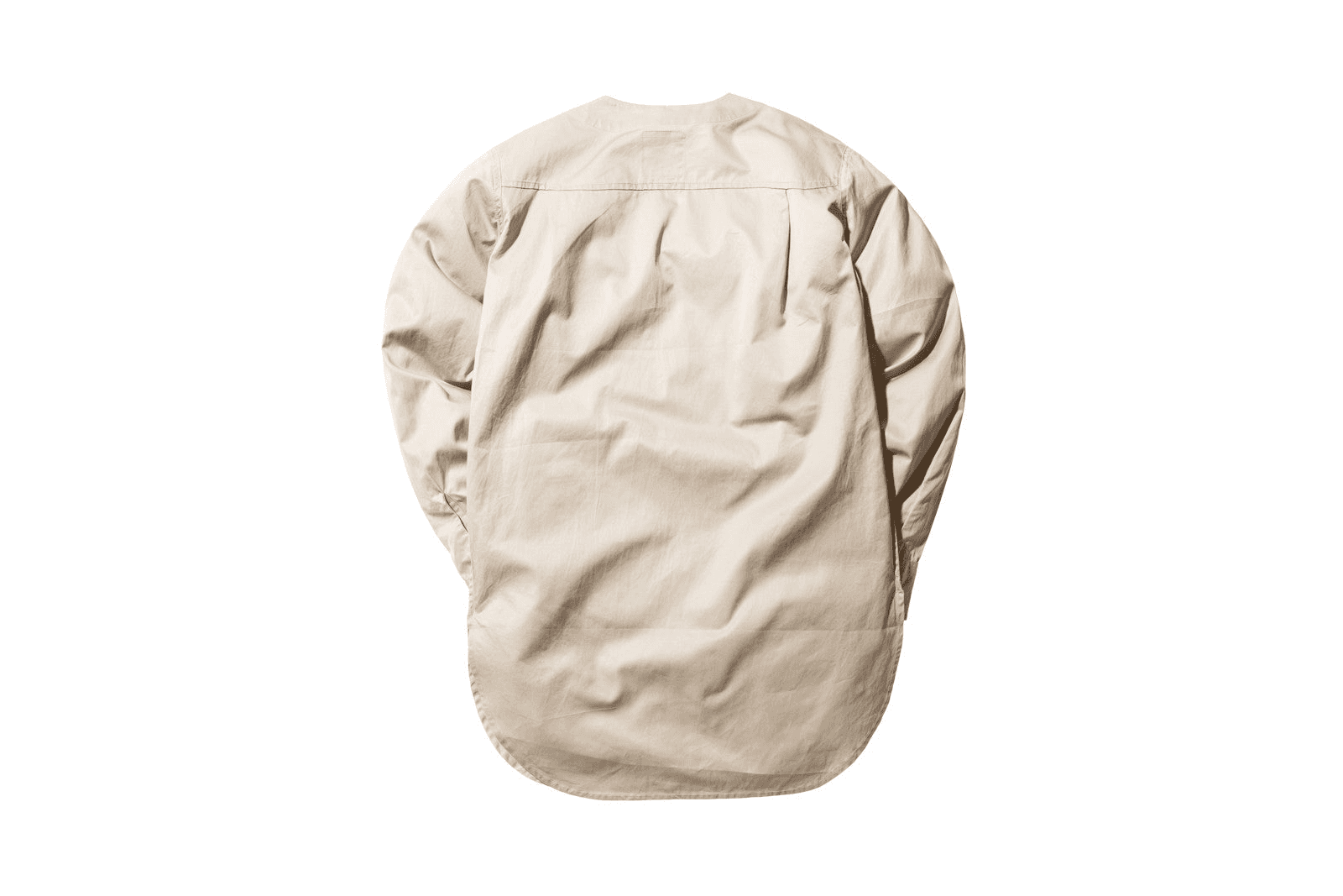 Maiden Noir Collarless Shirt Coat - Tan — Image 2