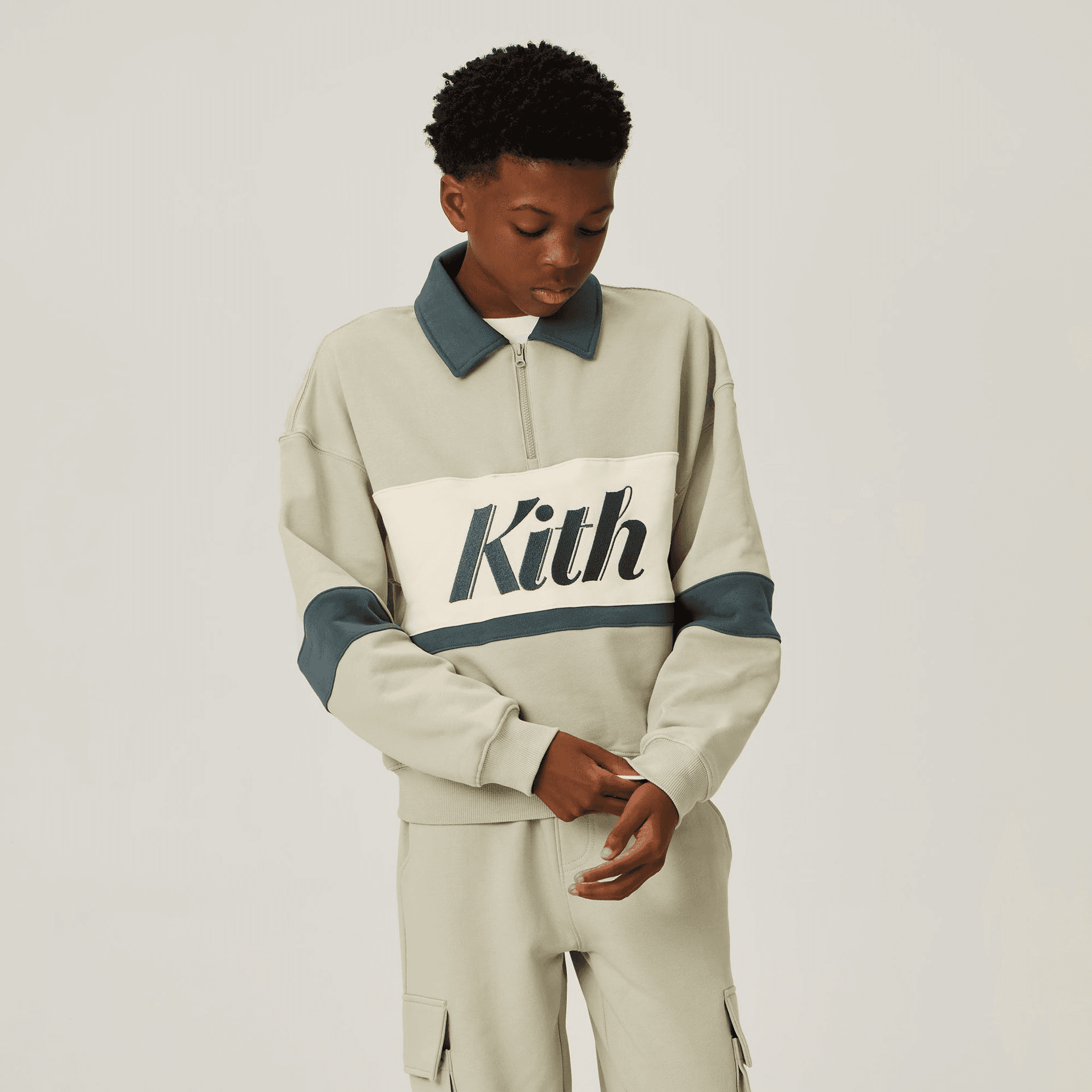 Kith Kids Nelson Quarter Zip Rugby - Pacify — Image 4