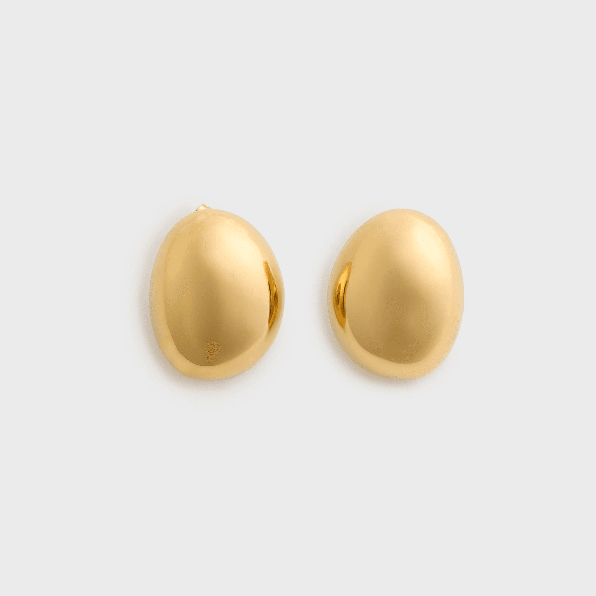 HONEY HALO Ona Oval Dome Stud Earrings - Gold - Image 1