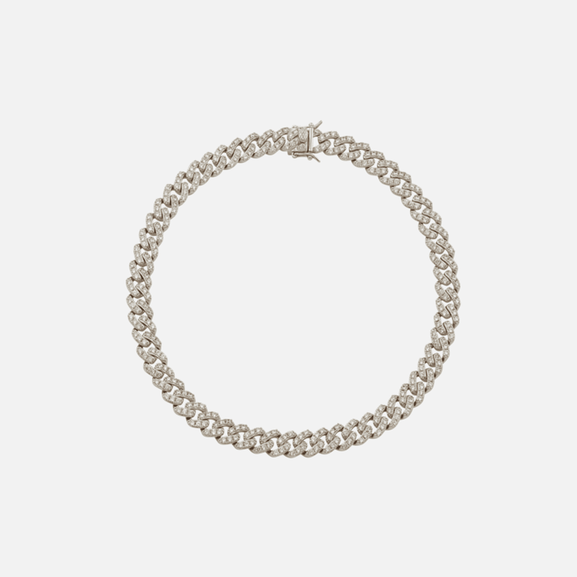 Amy Shehab Small Crystal Cuban Necklace - Silver