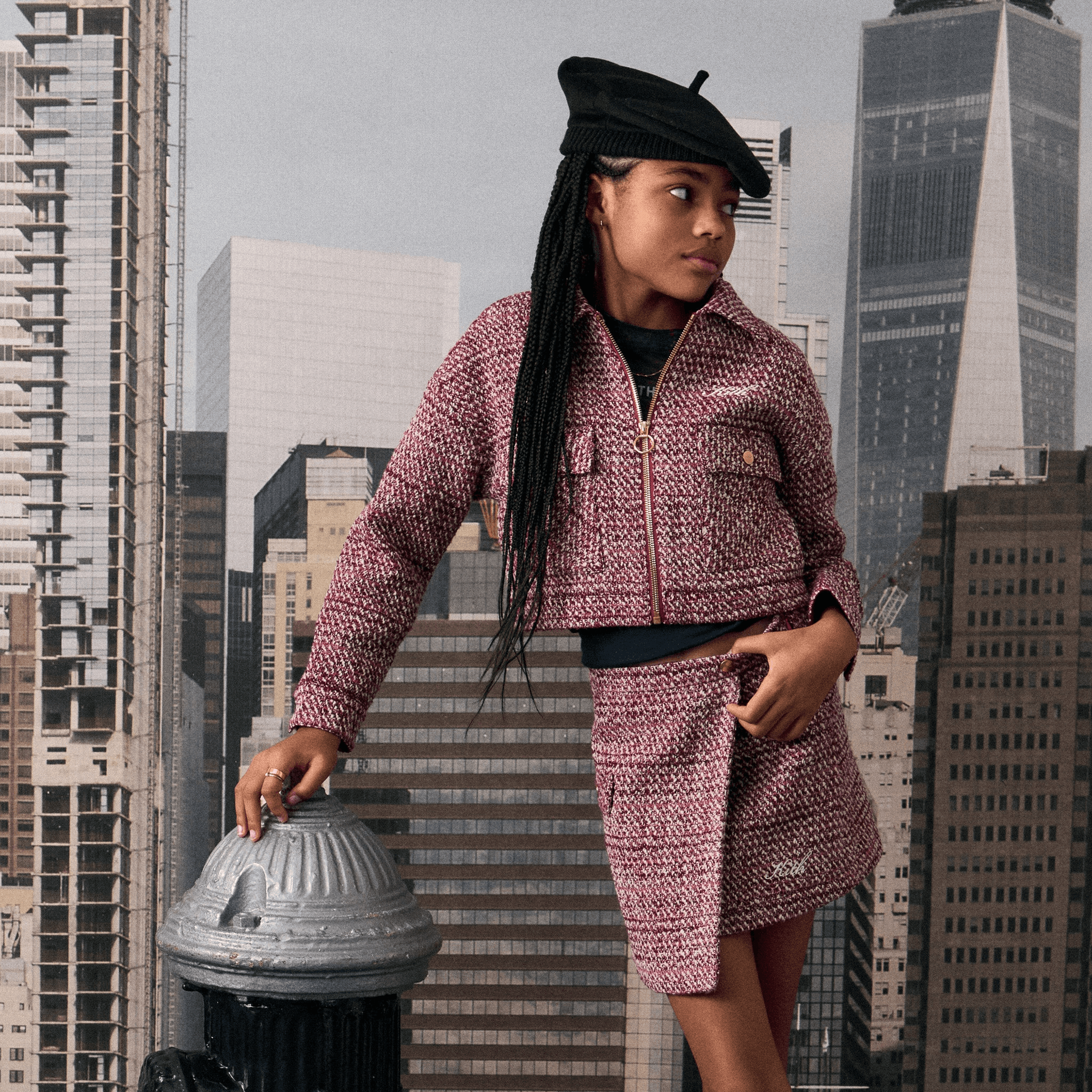 Kith Kids Tweed Phoebe Skirt - Allure — Image 3