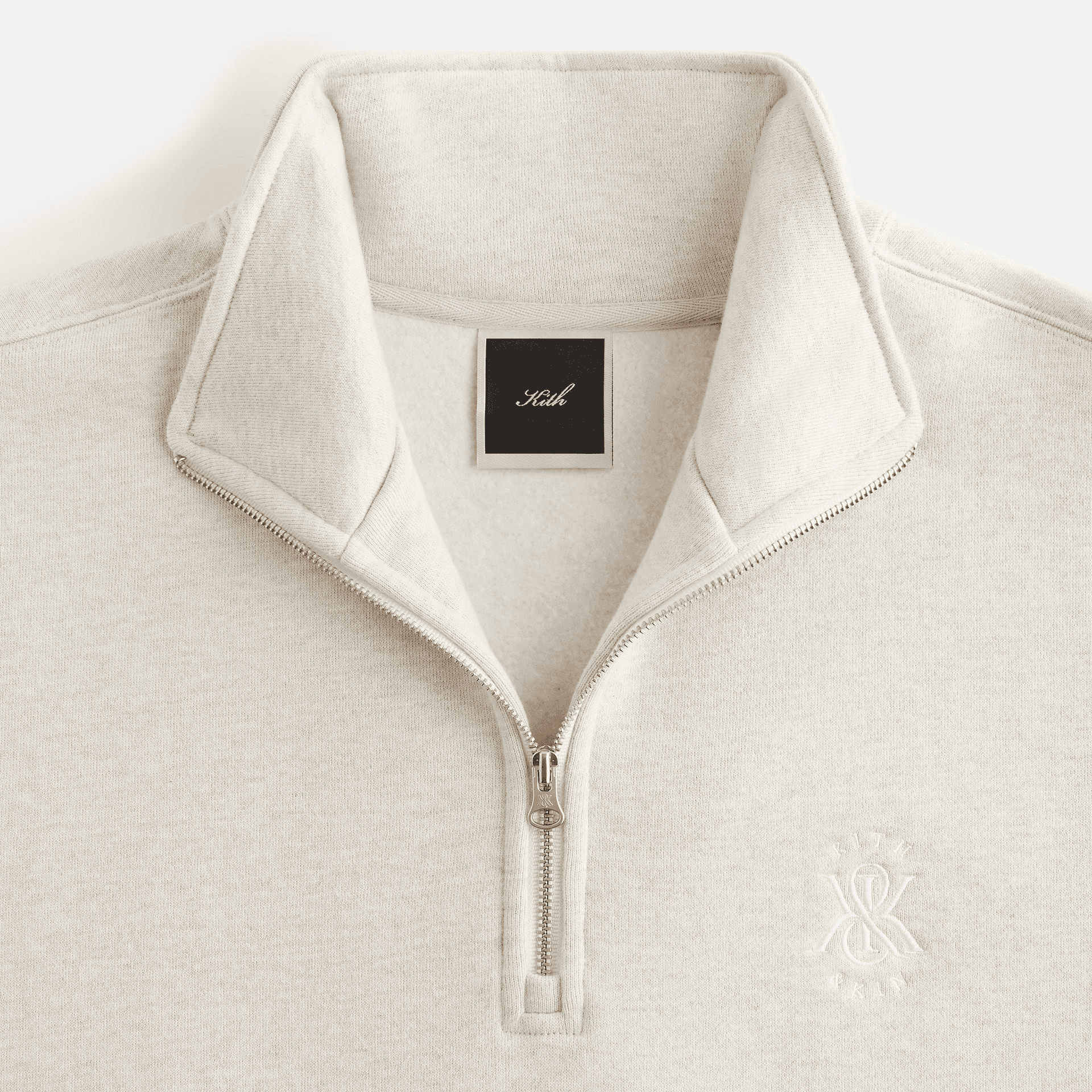 Kith Women Hunter Cable Panelled Quarter Zip - Sandy Heather — Image 4