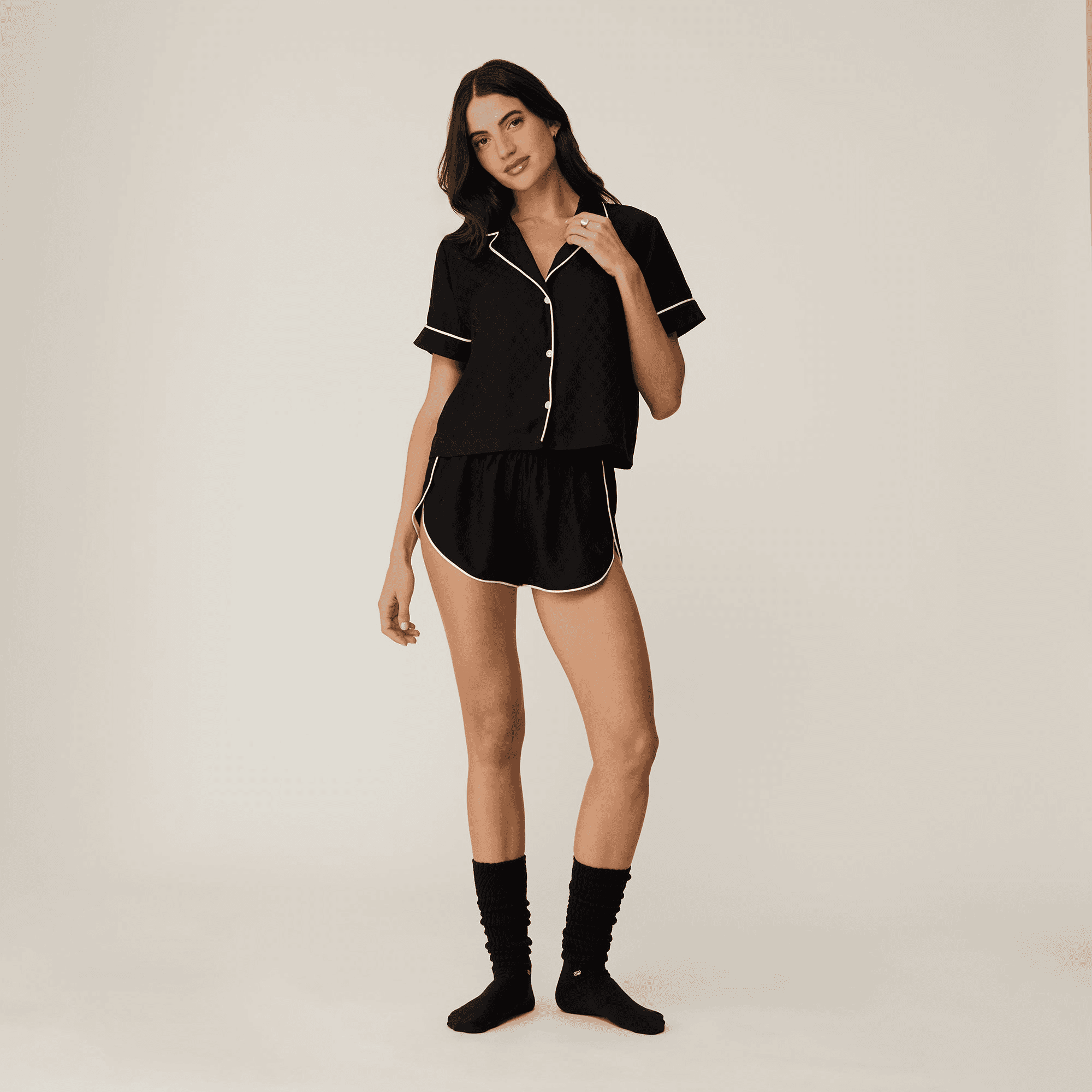 Kith Women Crest Monogram Pajama Set - Black — Image 8