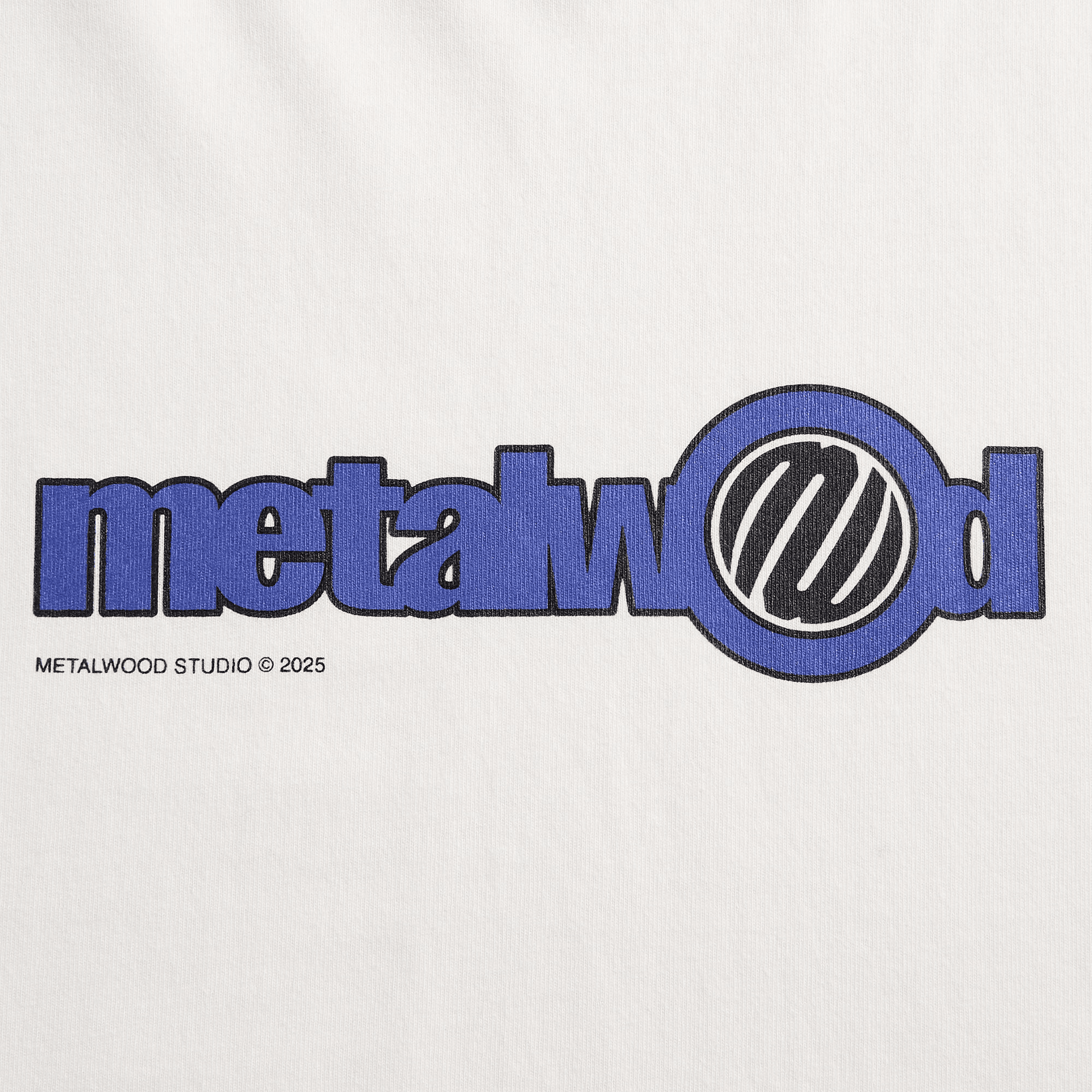 Metalwood Word Long Sleeve Tee - White — Image 2