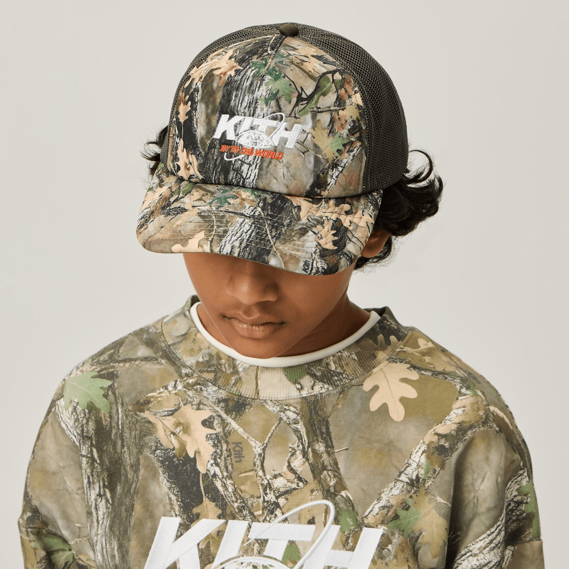 Kith Kids Camo Trucker Hat - Earth — Image 4