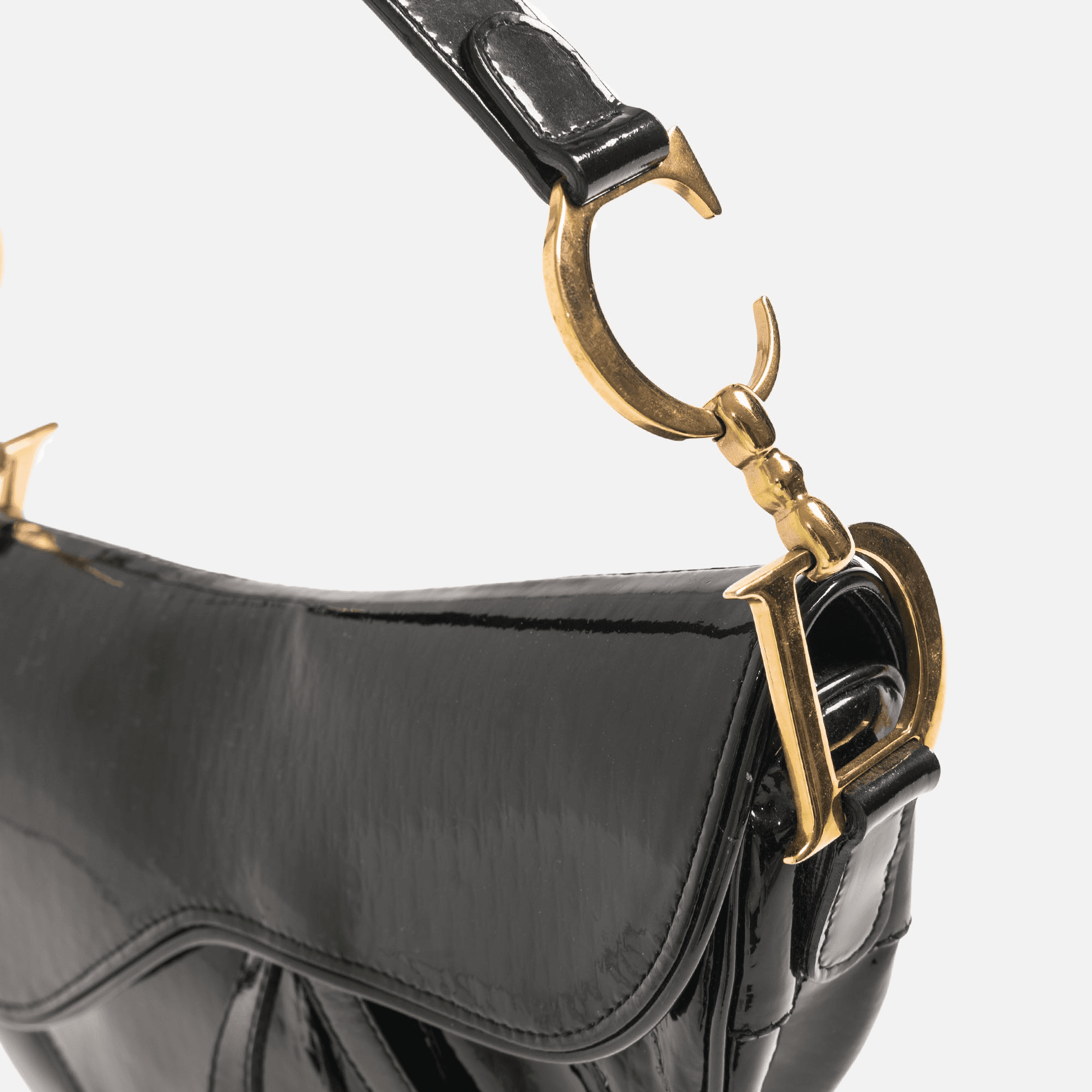 Dior Oblique Saddle Bag -  Black Patent — Image 4