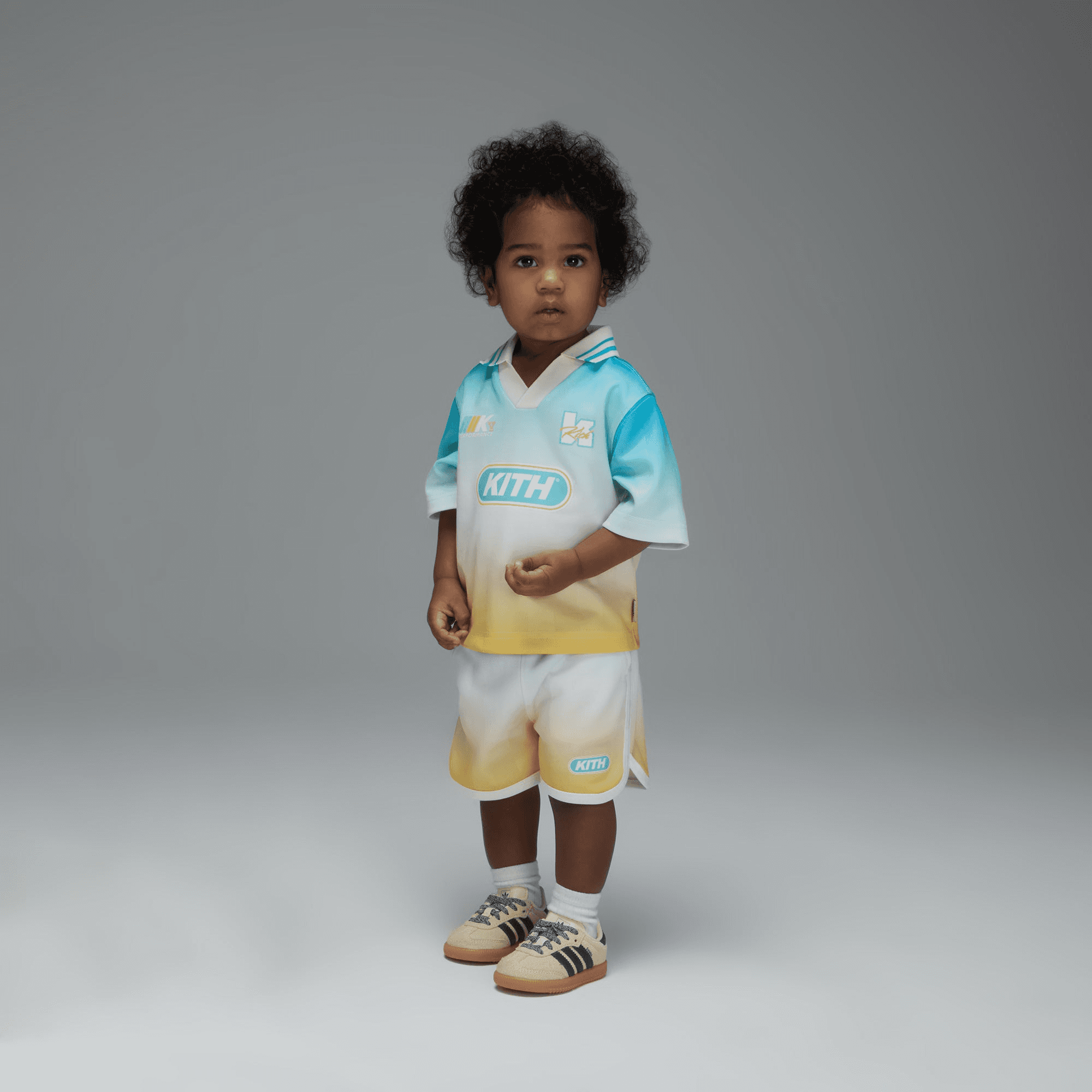 Kith Baby Gradient Soccer Polo - Dusty Aqua — Image 5