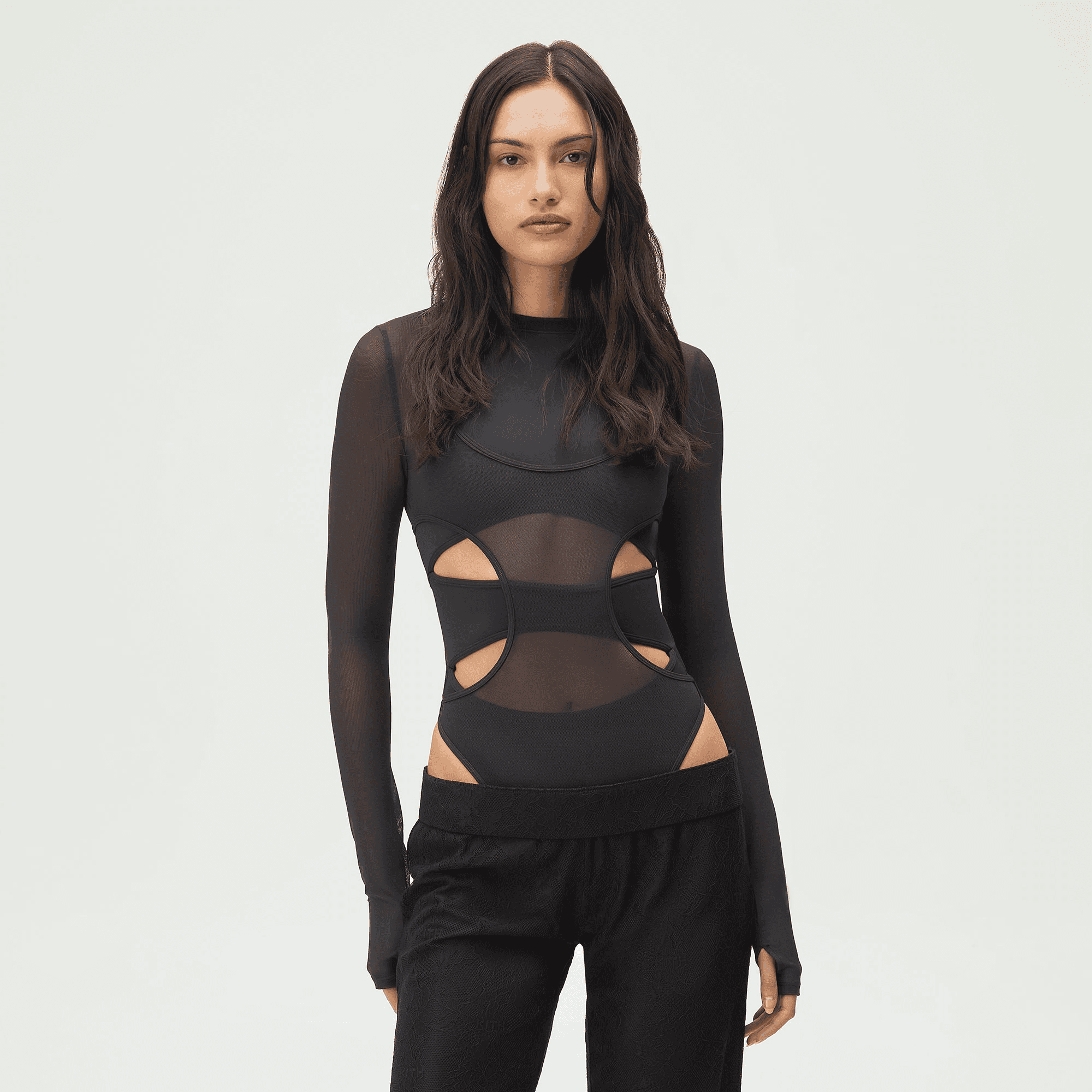 Lisa for Kith Women Lynx Layered Bodysuit - Black — Image 4