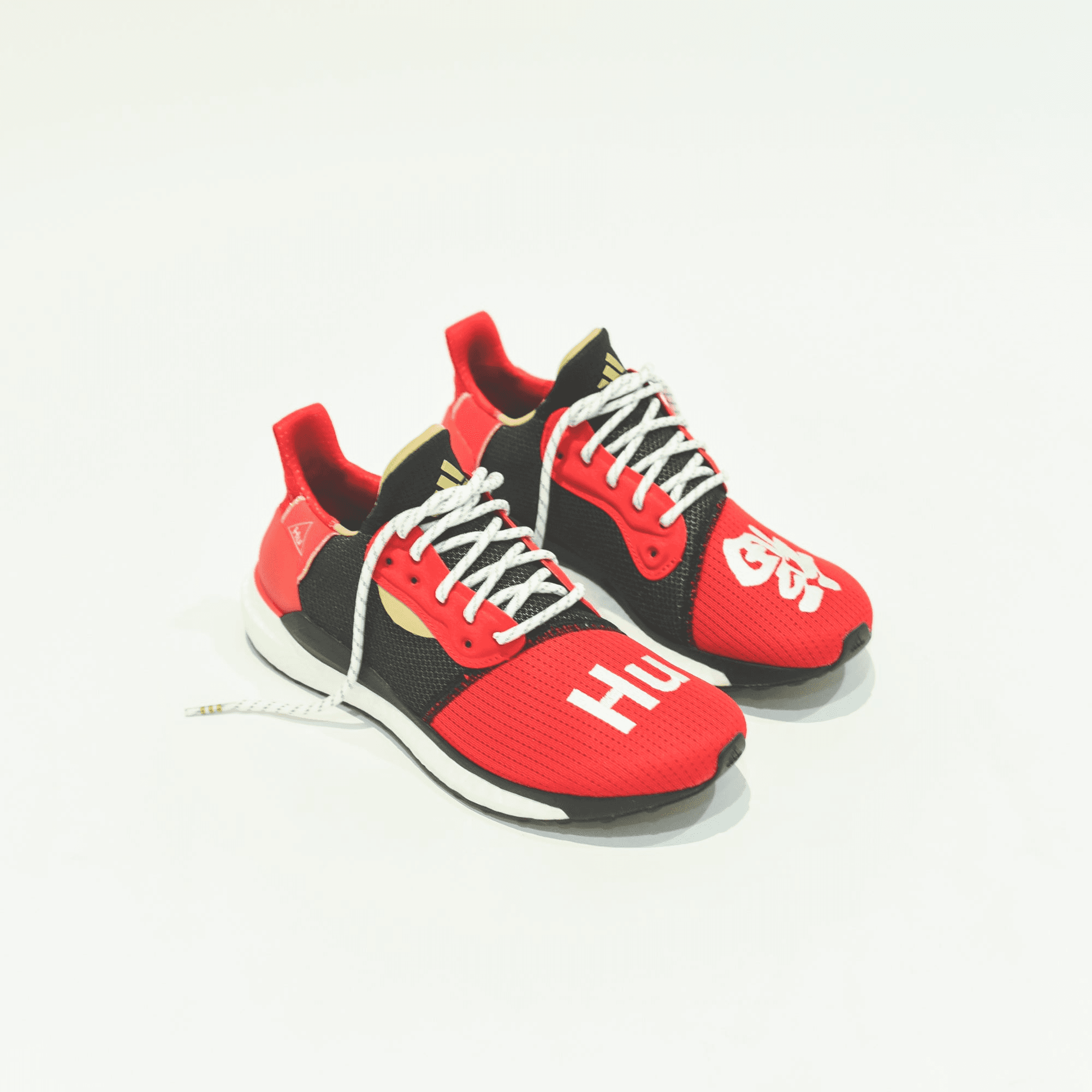 adidas x Pharrell Williams CNY Solar HU - Scarlet / White / Black / Met Gold — Image 3