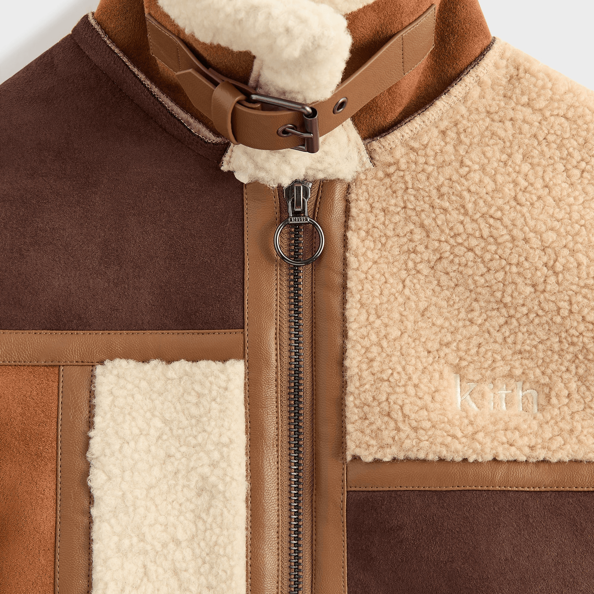 Kith Kids Clarke Color-Block Faux Shearling Jacket - Parchment — Image 2