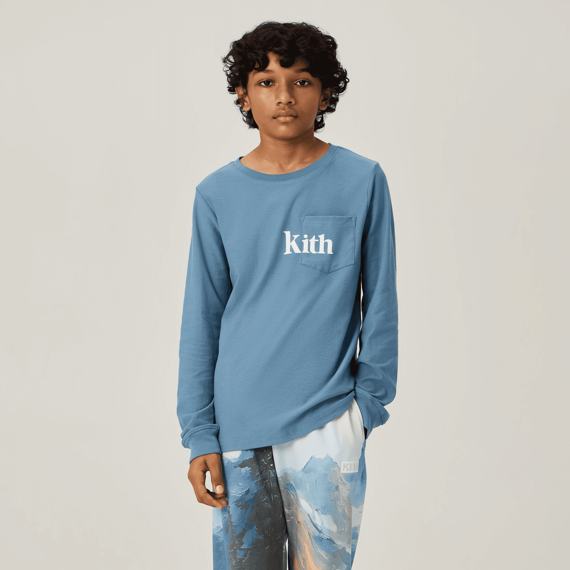 Kith Kids Long Sleeve Quinn Tee - Border — Image 4