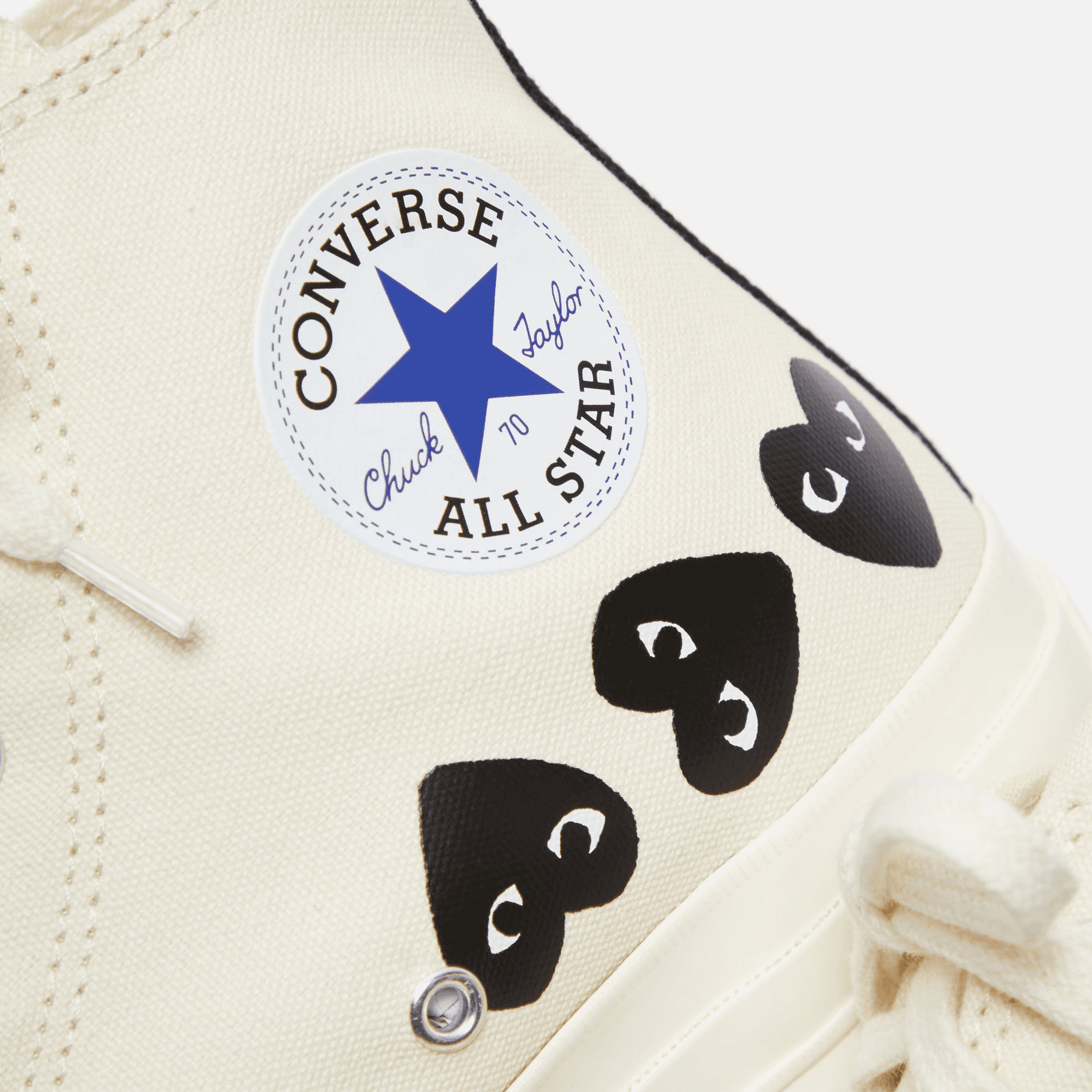 Comme Des Garçons Play x Converse Multi Heart High Top - Beige / Black — Image 2