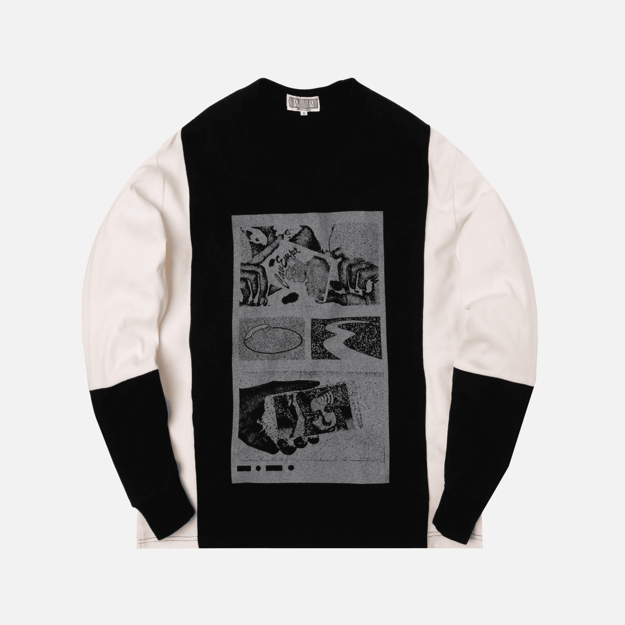 Cav Empt Silver Card L/S Tee - Black / White
