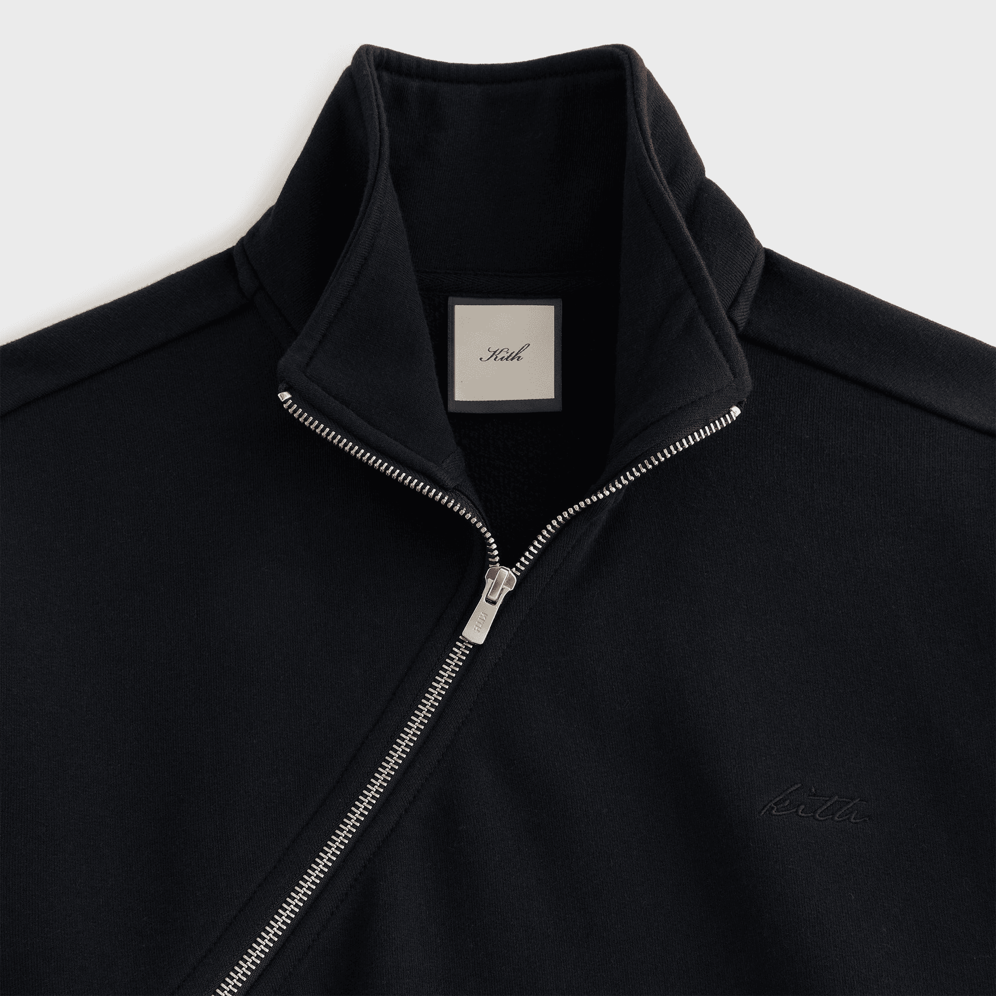 Kith Women Walden Fleece Asymmetrical Quarter Zip - Black — Image 2