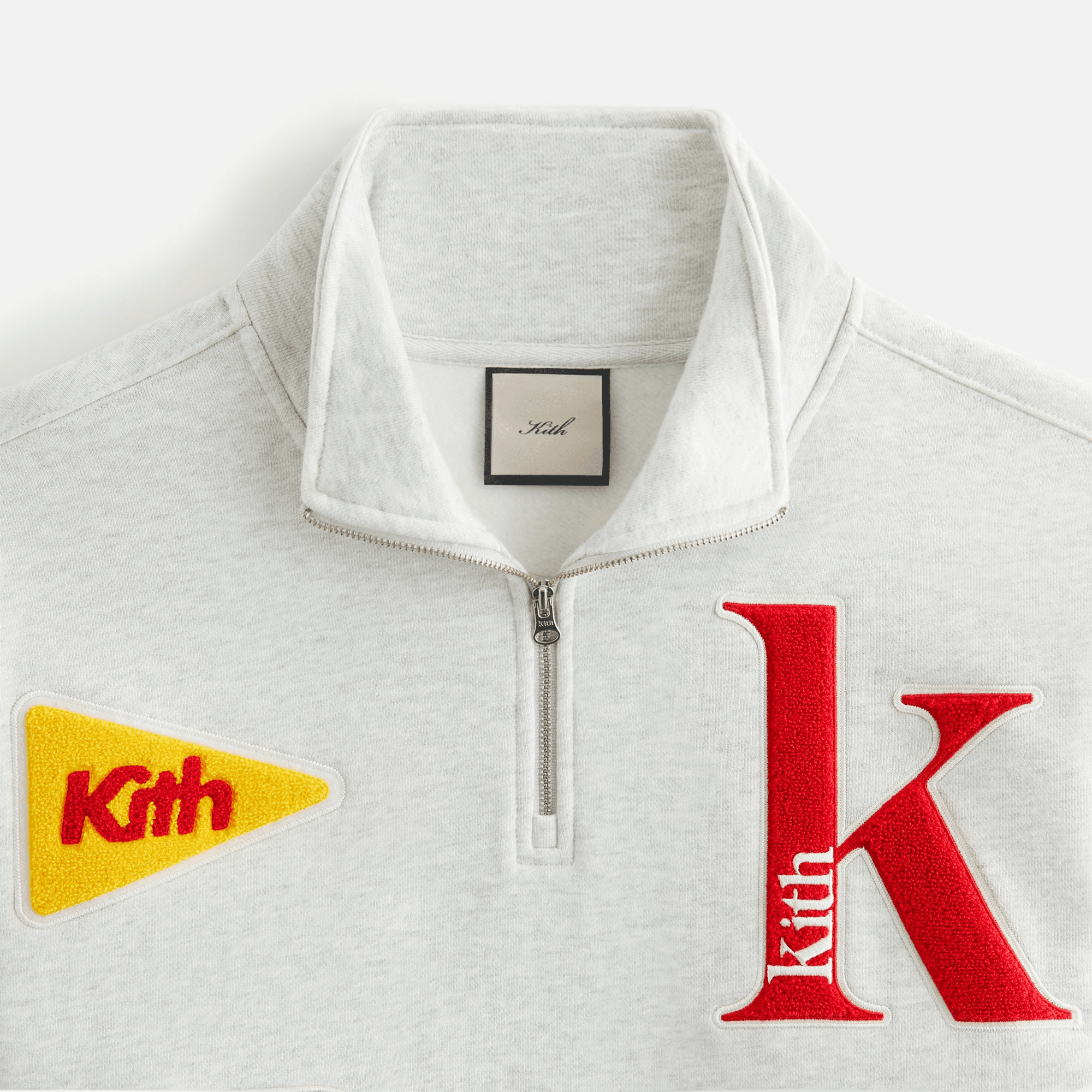 Kith Women Hunter III Patched Quarter Zip - Light Heather Grey — Image 3