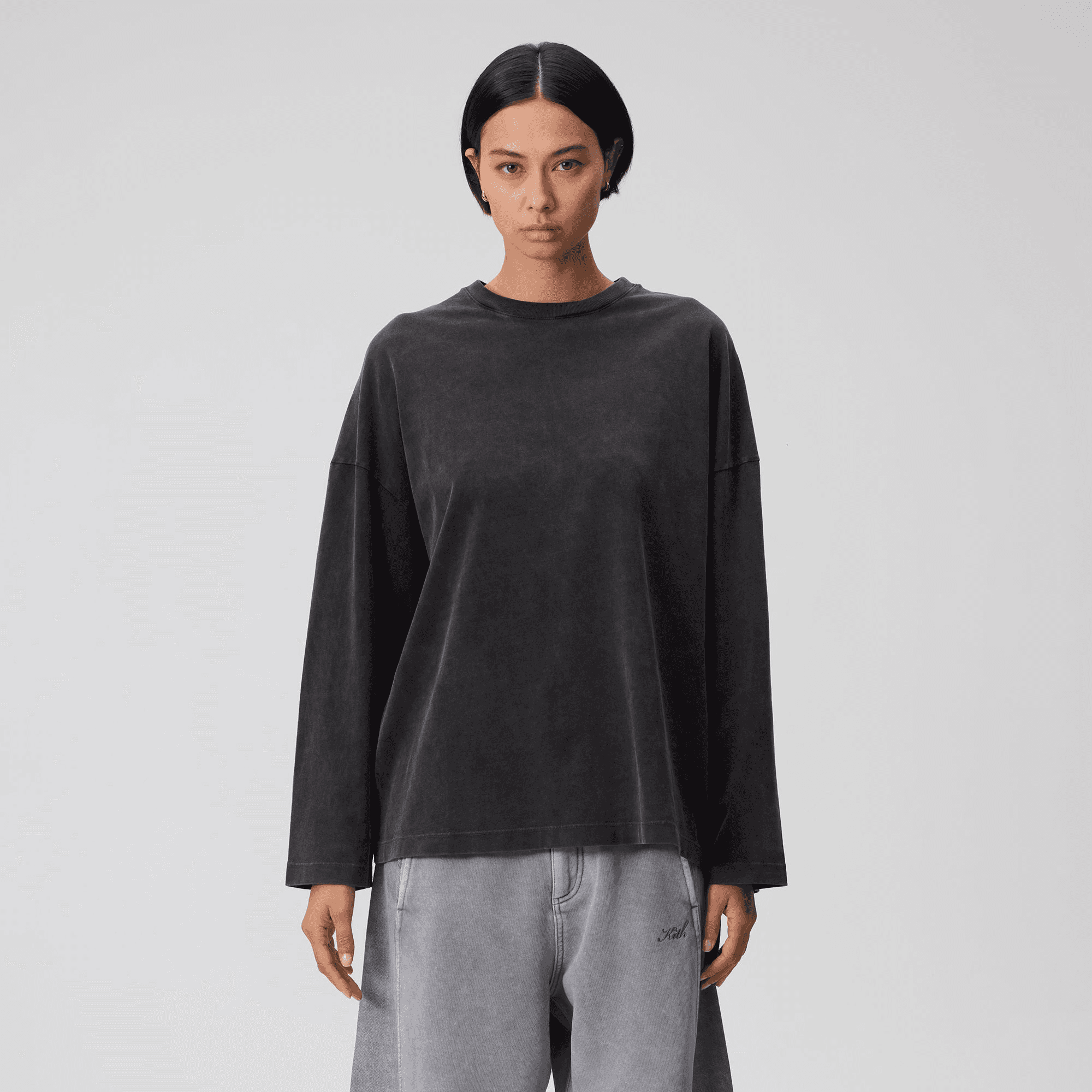 Kith Women Oversized Jay Sueded Long Sleeve - Black — Image 5