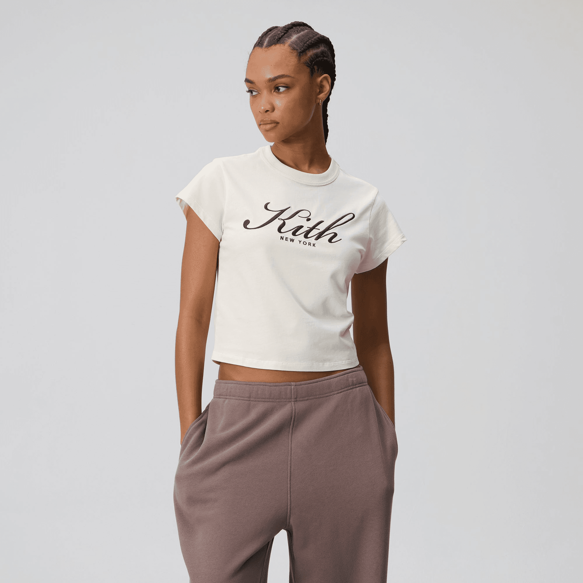 Kith Women Mulberry Script Vintage New York Tee - Sandrift — Image 4