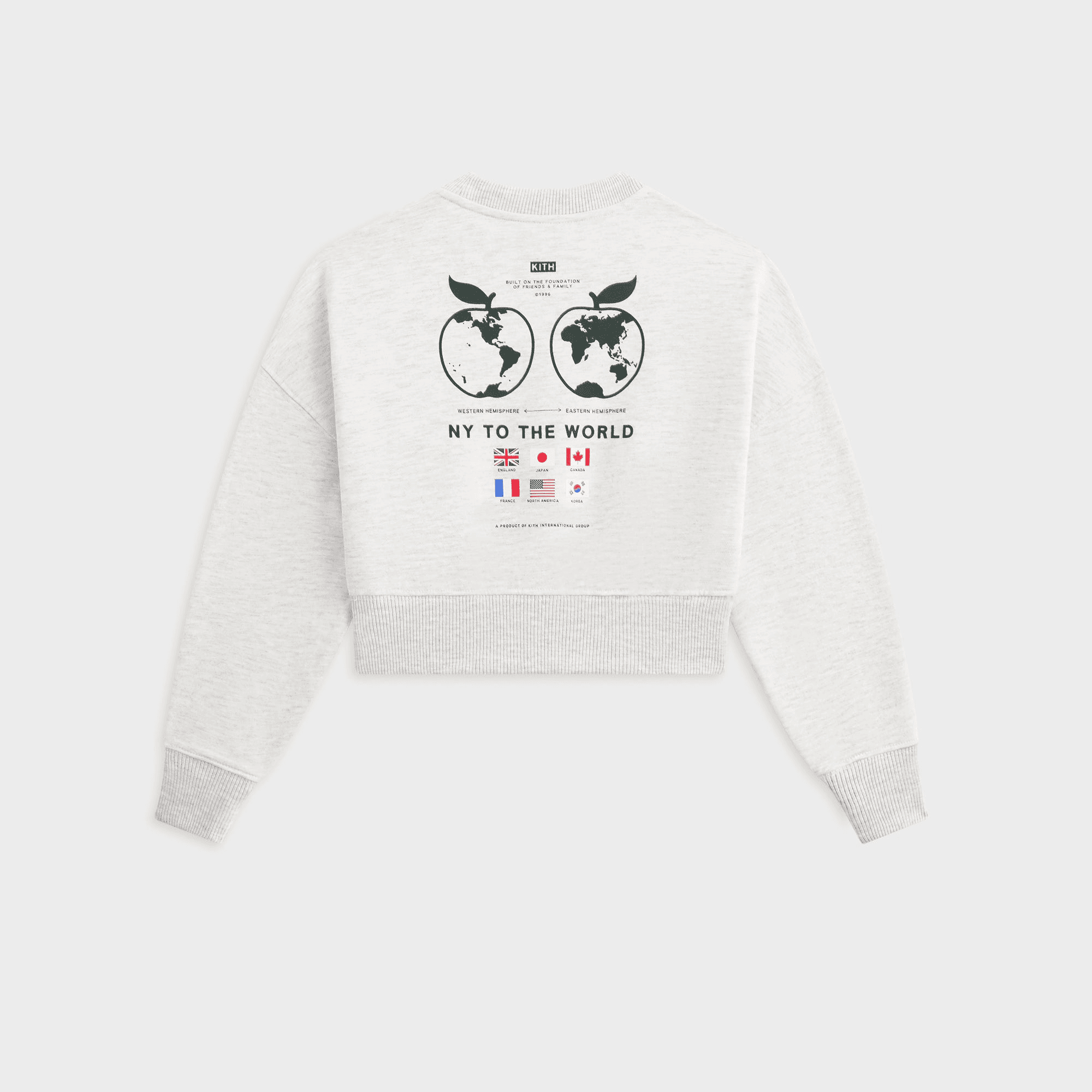 Kith Kids Logo Cropped Crewneck - Light Heather Grey — Image 5