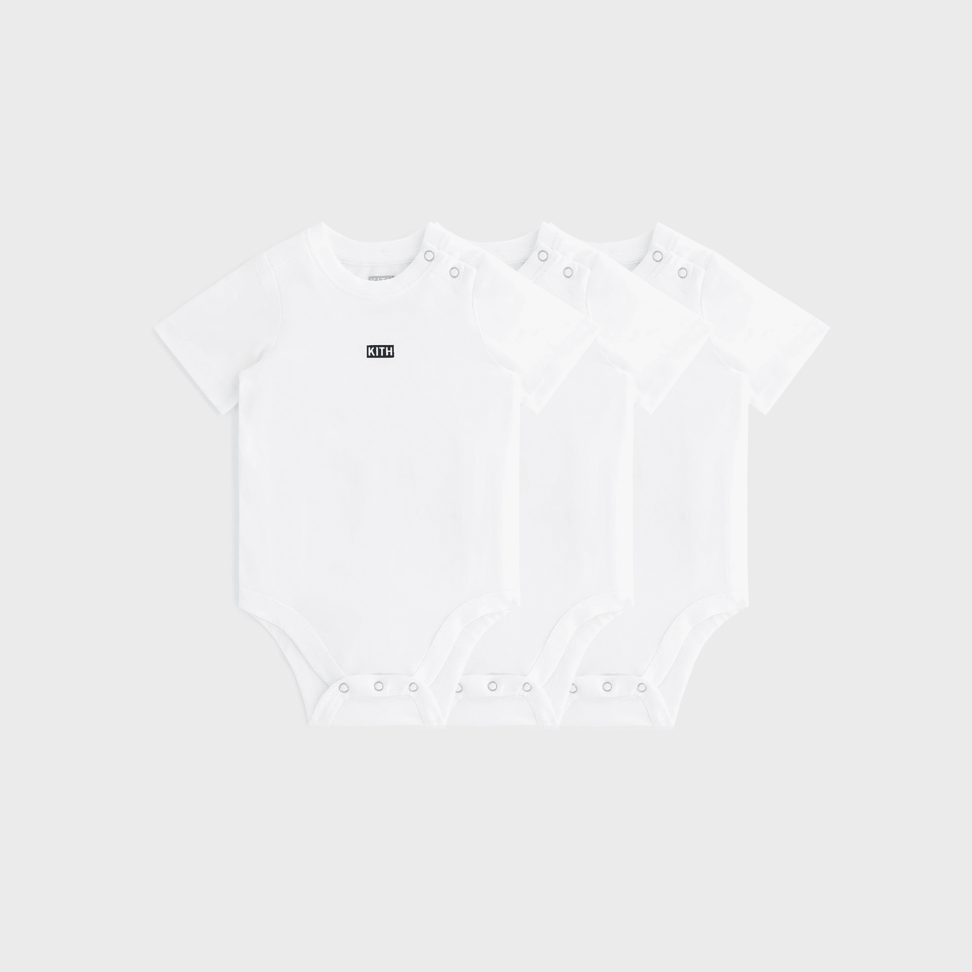 Kith Baby 3-Pack Short Sleeve Bodysuit - White