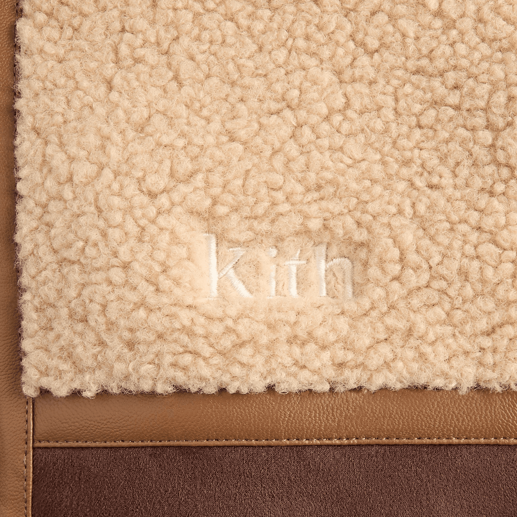 Kith Kids Clarke Color-Block Faux Shearling Jacket - Parchment — Image 3