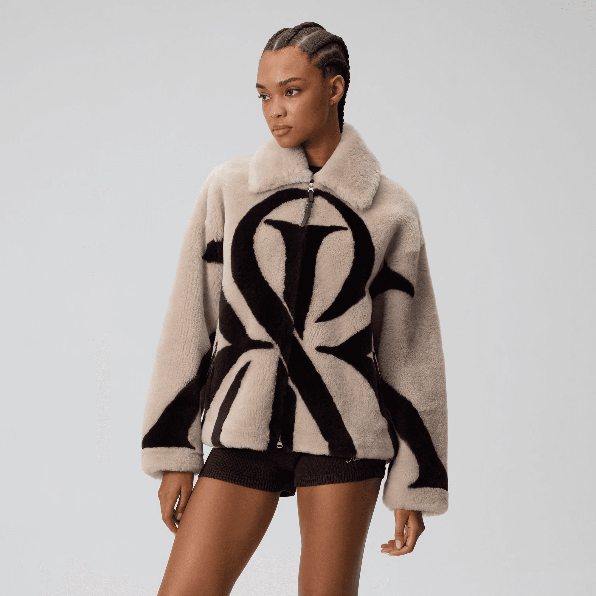 Kith Women Waylon II Shearling Crest Jacket - Waffle — Image 5