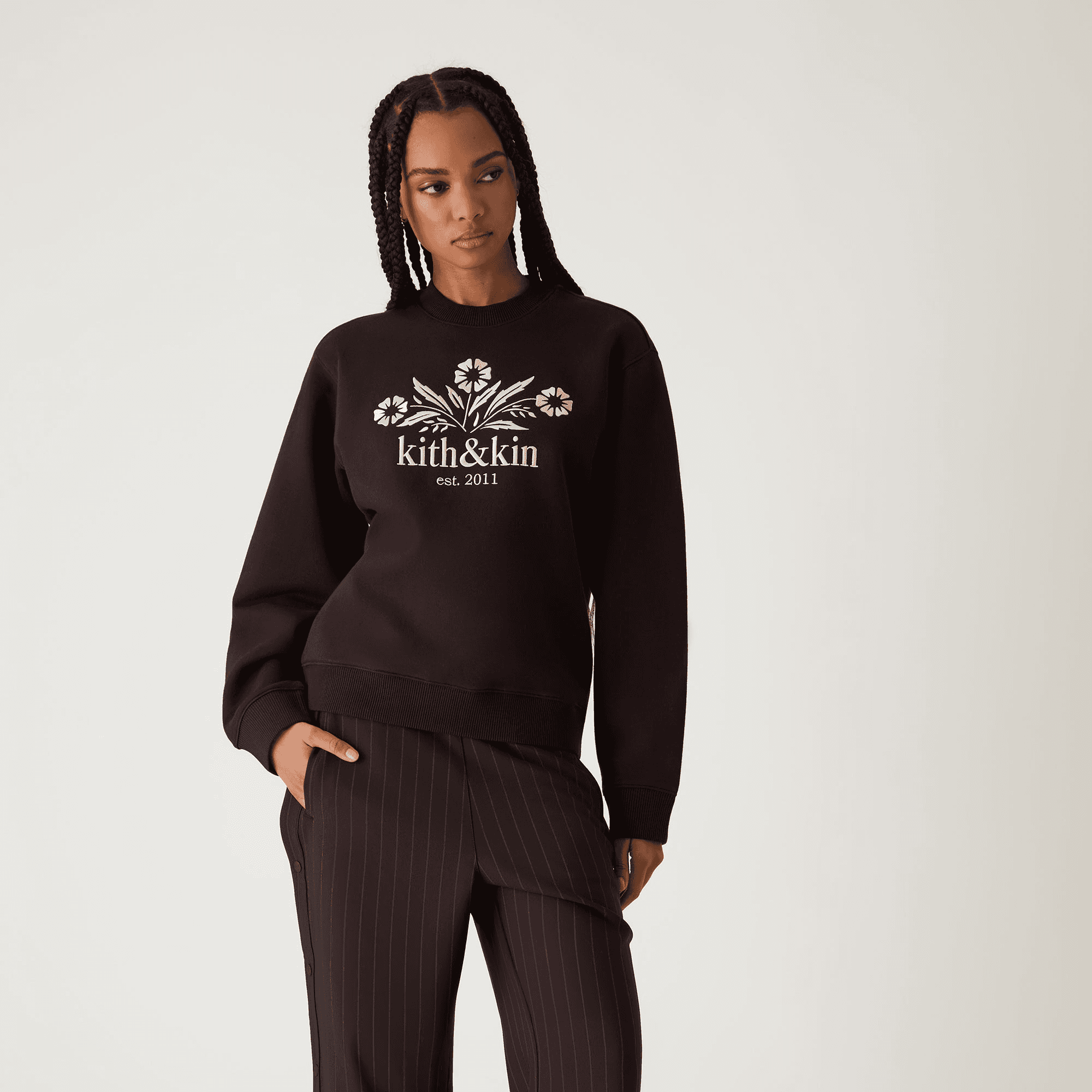 Kith Women Ashwin Kith & Kin Bellflower Crewneck - Incognito — Image 5
