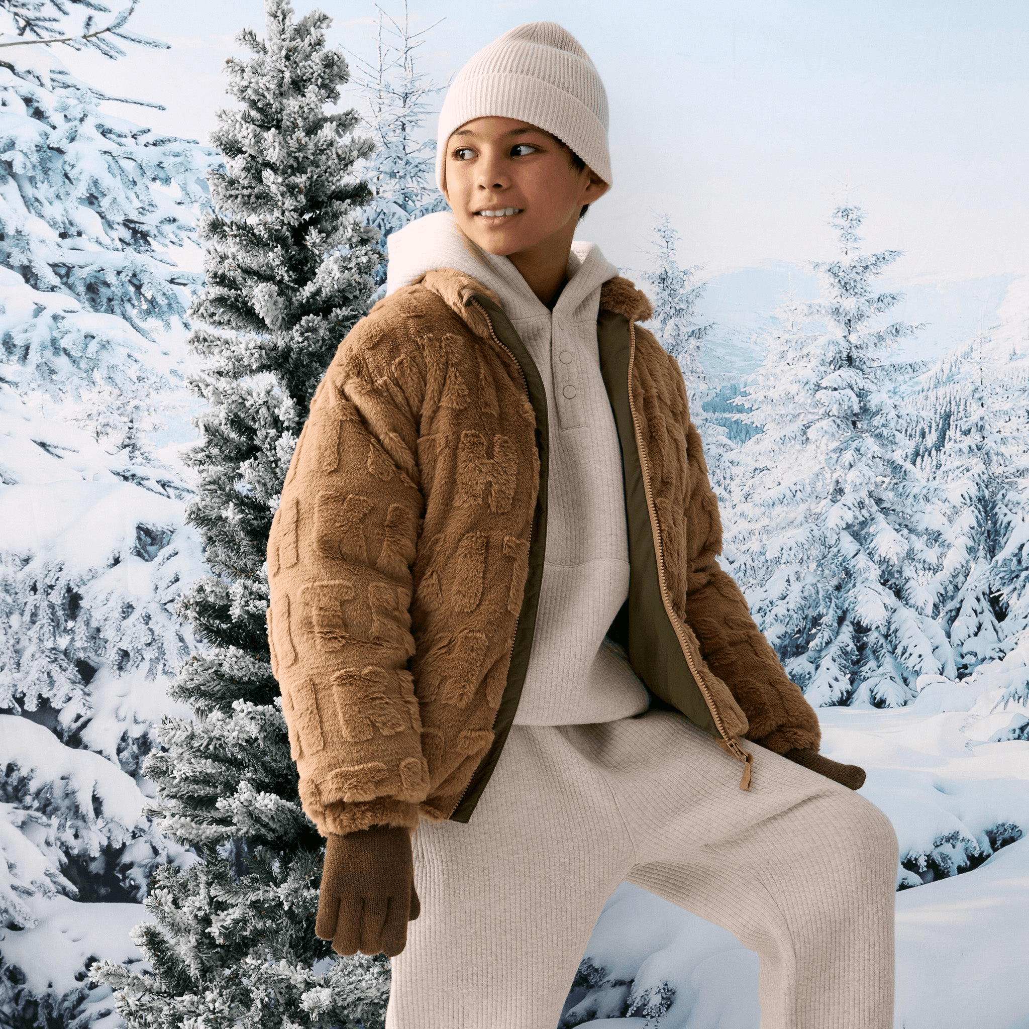 Kith Kids Monogram Faux Fur Lloyd Jacket - Shea — Image 3