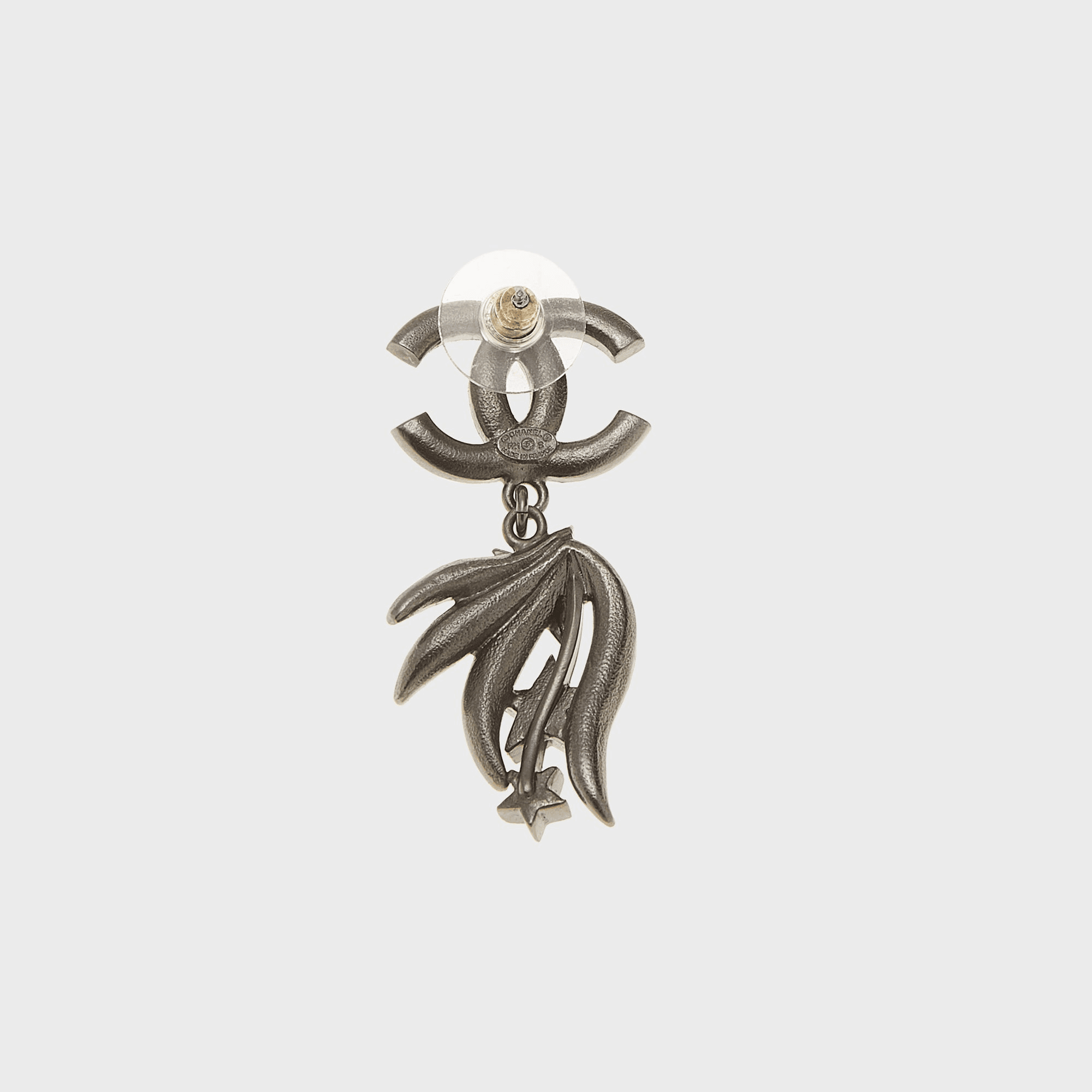 WGACA Chanel Crystal CC Stars Earrings - Silver — Image 2