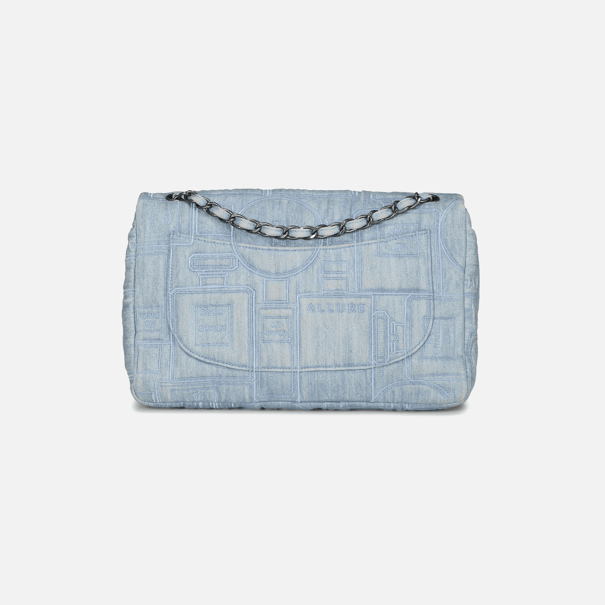 WGACA Chanel Blue Denim Perfume Half Flap Jumbo Bag - Blue Denim — Image 2
