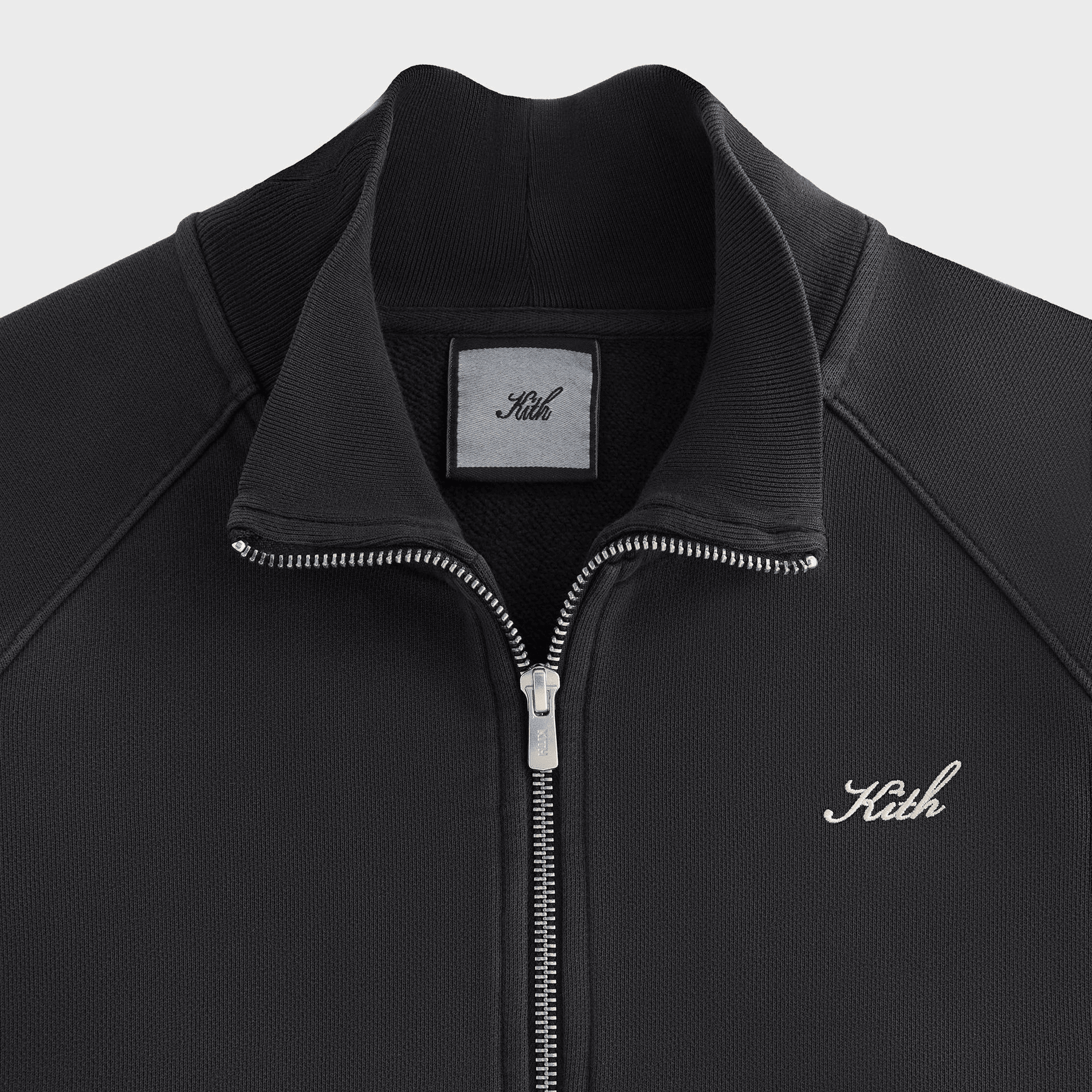 Kith Women Davin Cropped Fleece Track Zip - Black — Image 2