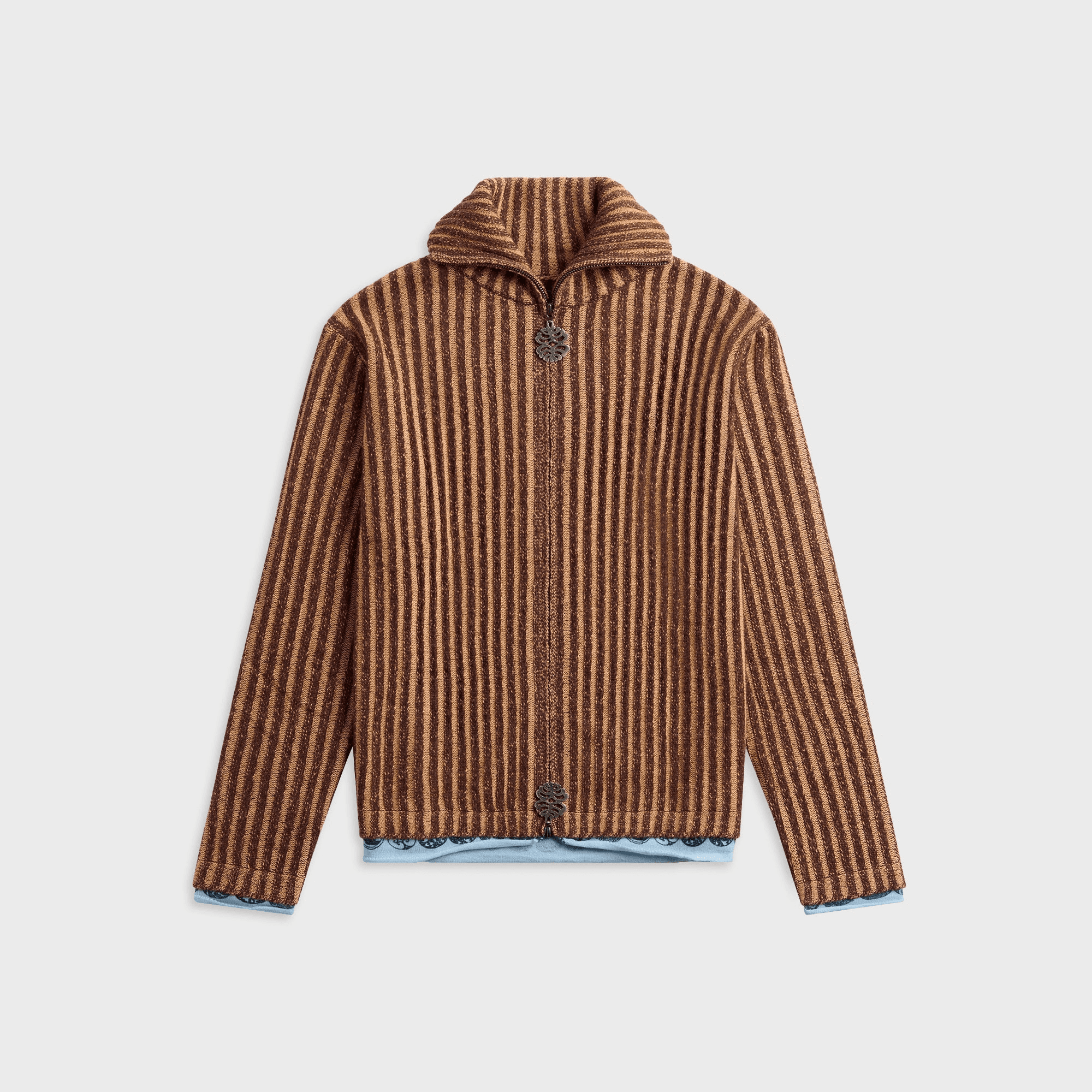 ADRIAN CASHMERE Chestnut Full Zip Sweater - Brown - Image 1