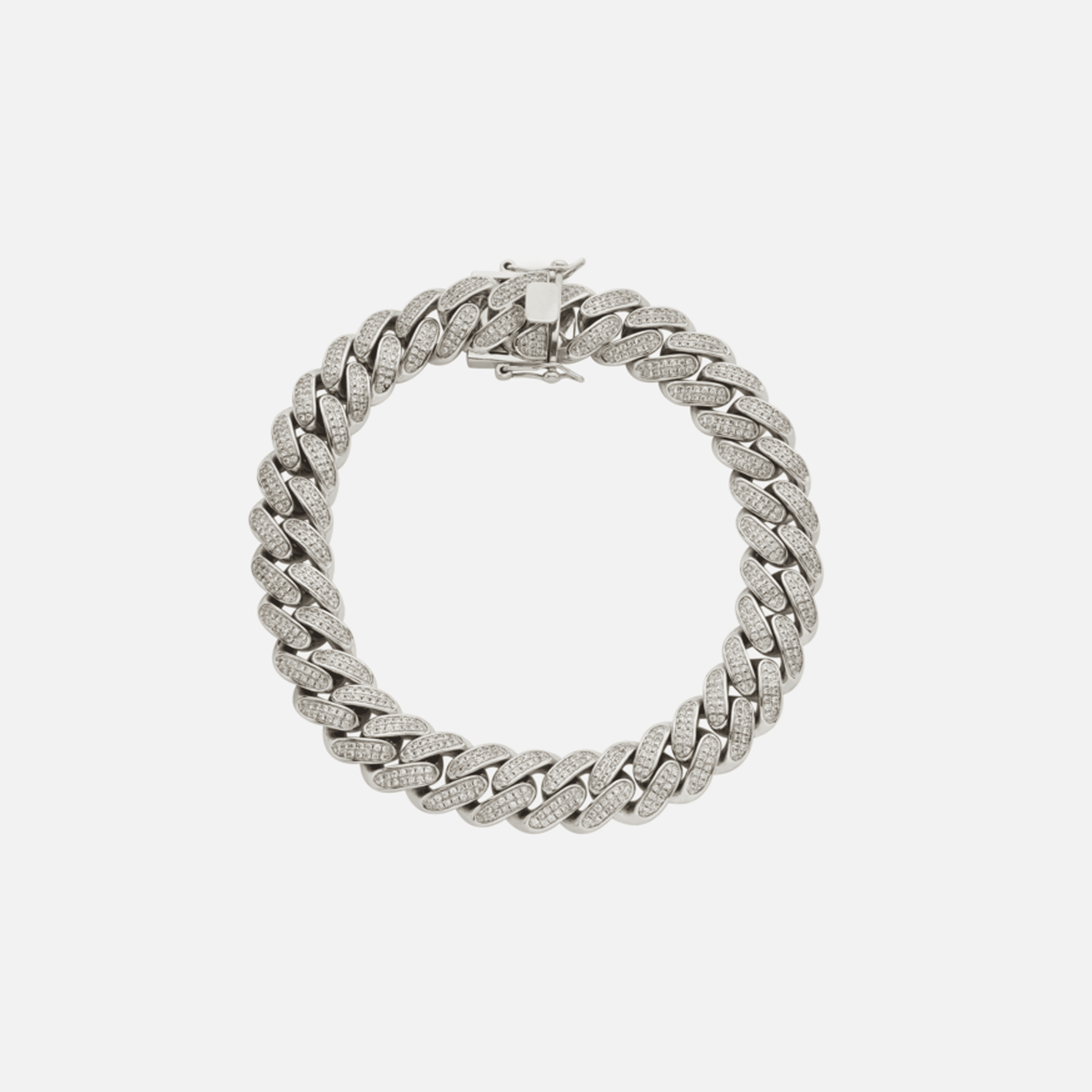 Amy Shehab Large Crystal Cuban Link Choker - Silver