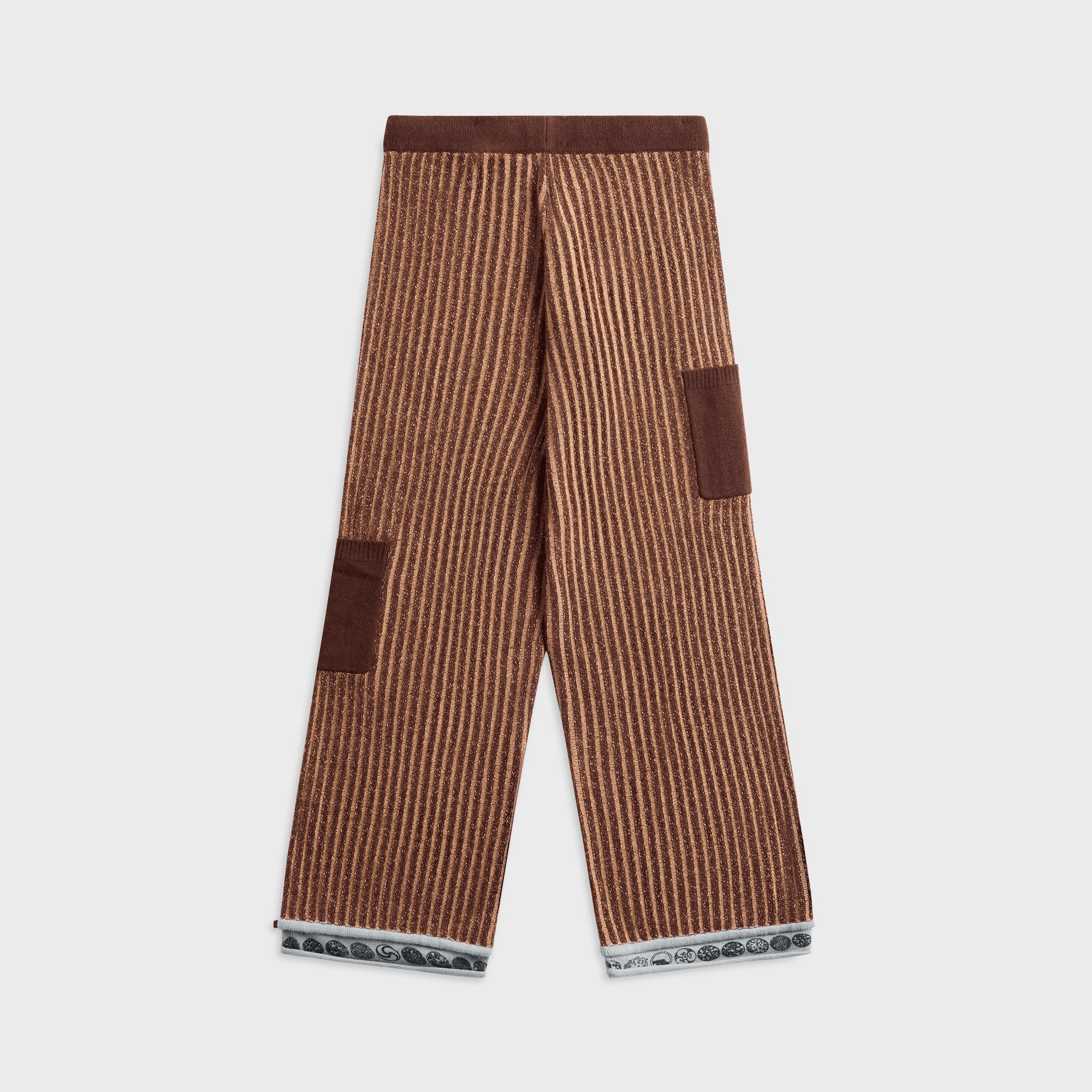 ADRIAN CASHMERE Chestnut Ribbed Trackies - Brown — Image 3