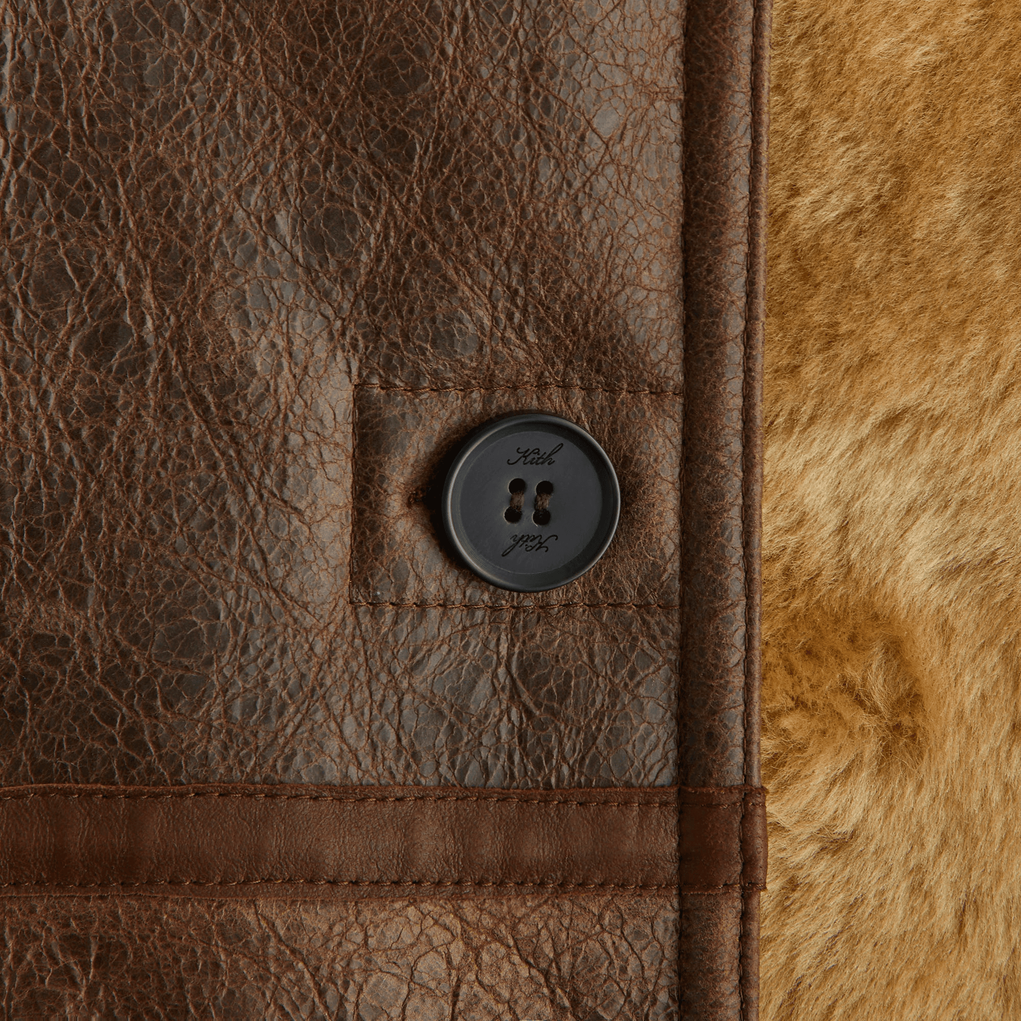 Kith Women Amis Patchwork Shearling Coat - Oxford — Image 3