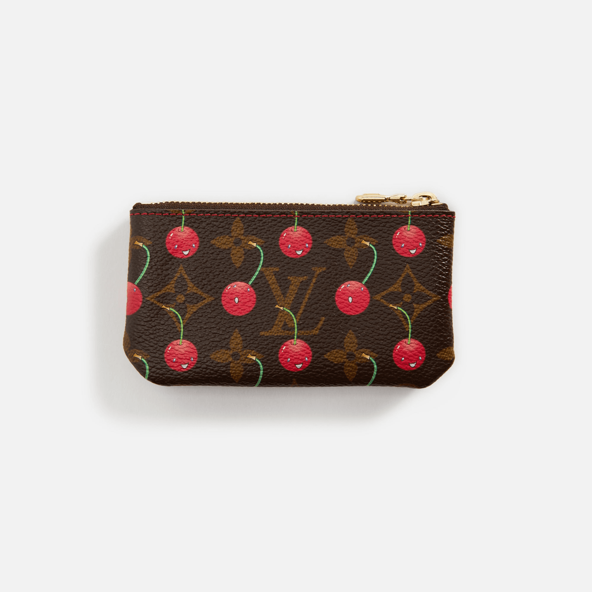 WGACA Louis Vuitton x Takashi Murakami Cherry Clef Pochette Coin Purse - Brown