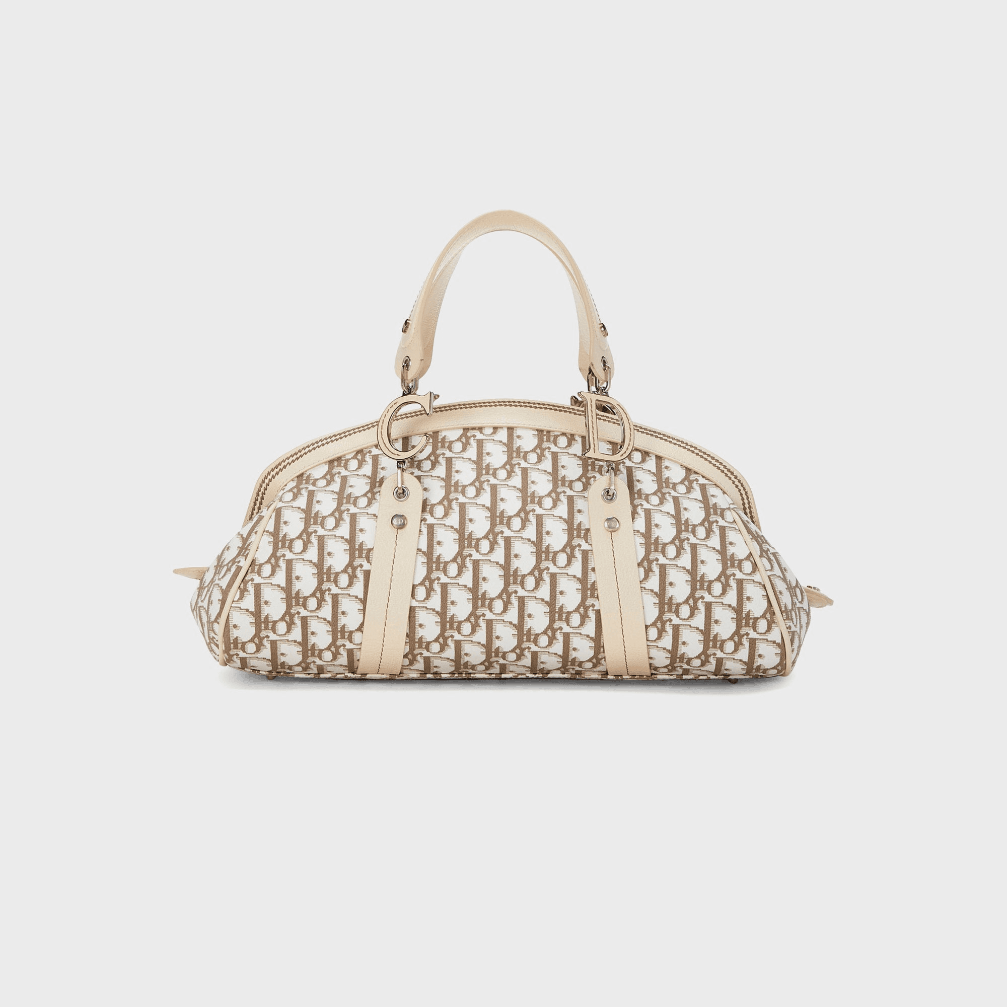 WGACA Dior Embroidered Floral Handbag Small - Beige — Image 4