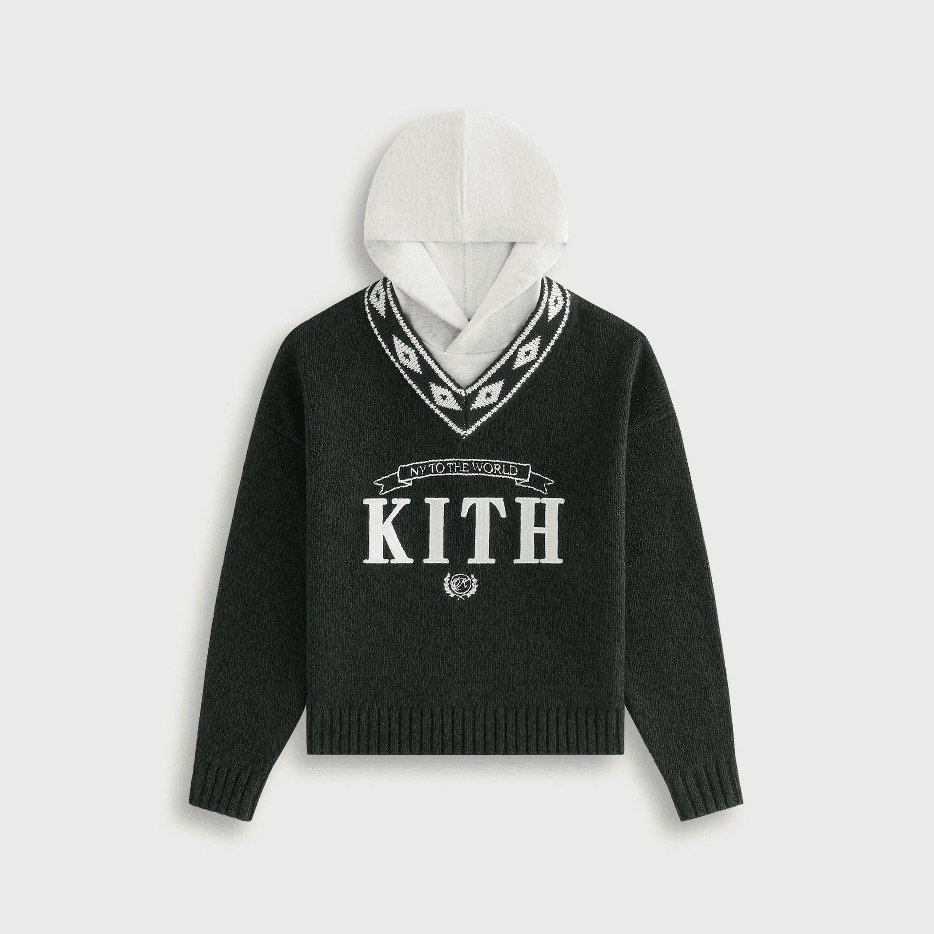 Kith Kids Knit Combo Lewis V-Neck - Stadium — Image 4