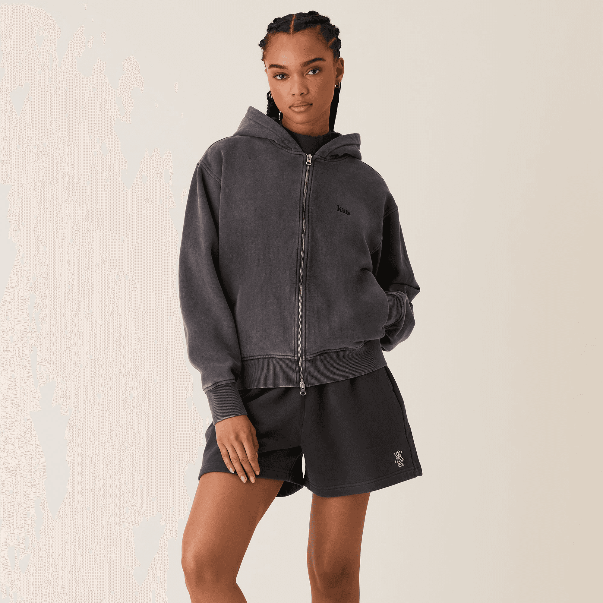Kith Women Tanner Sueded Hoodie - Gotham — Image 6
