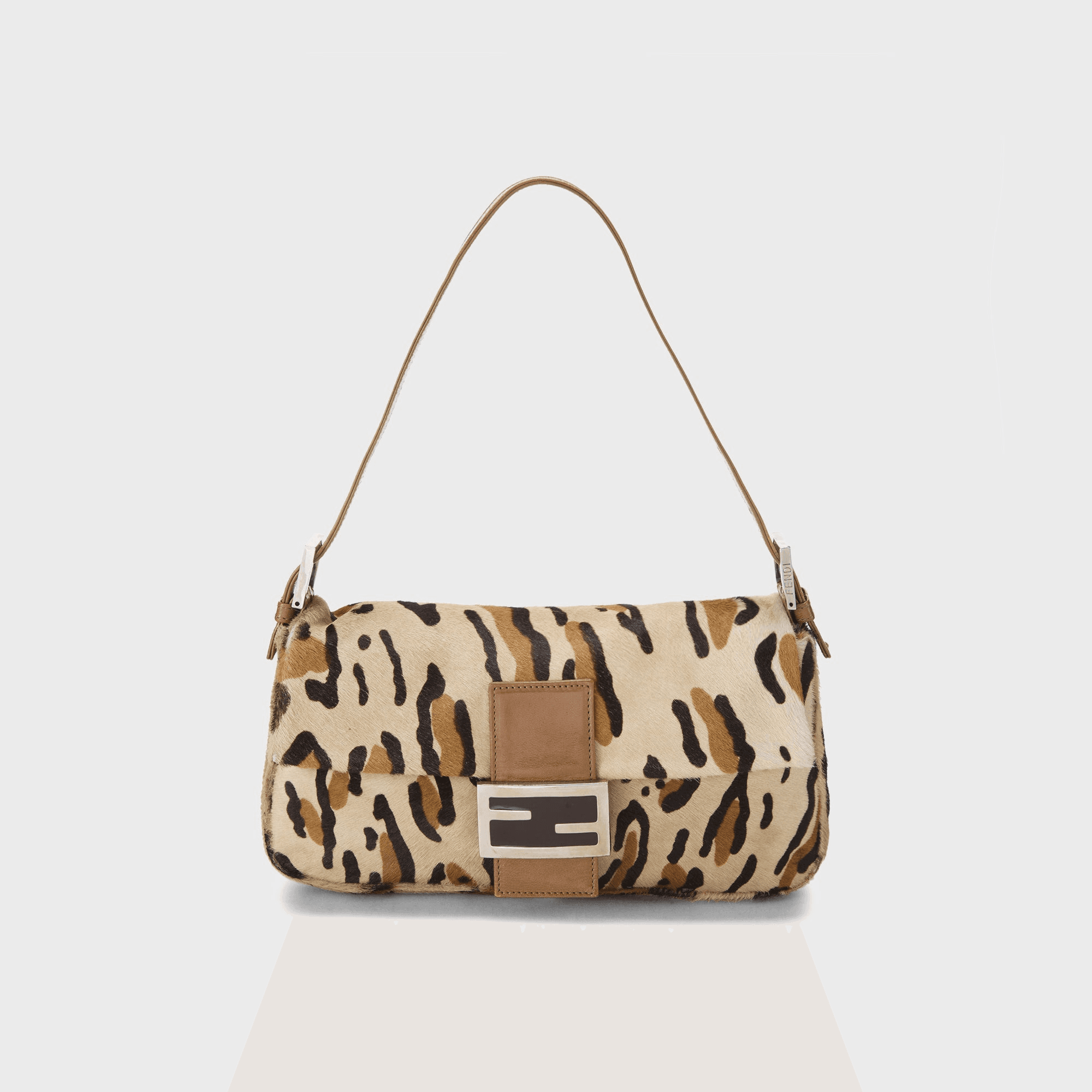 WGACA Fendi Pony Hair Baguette - Brown Leopard Print